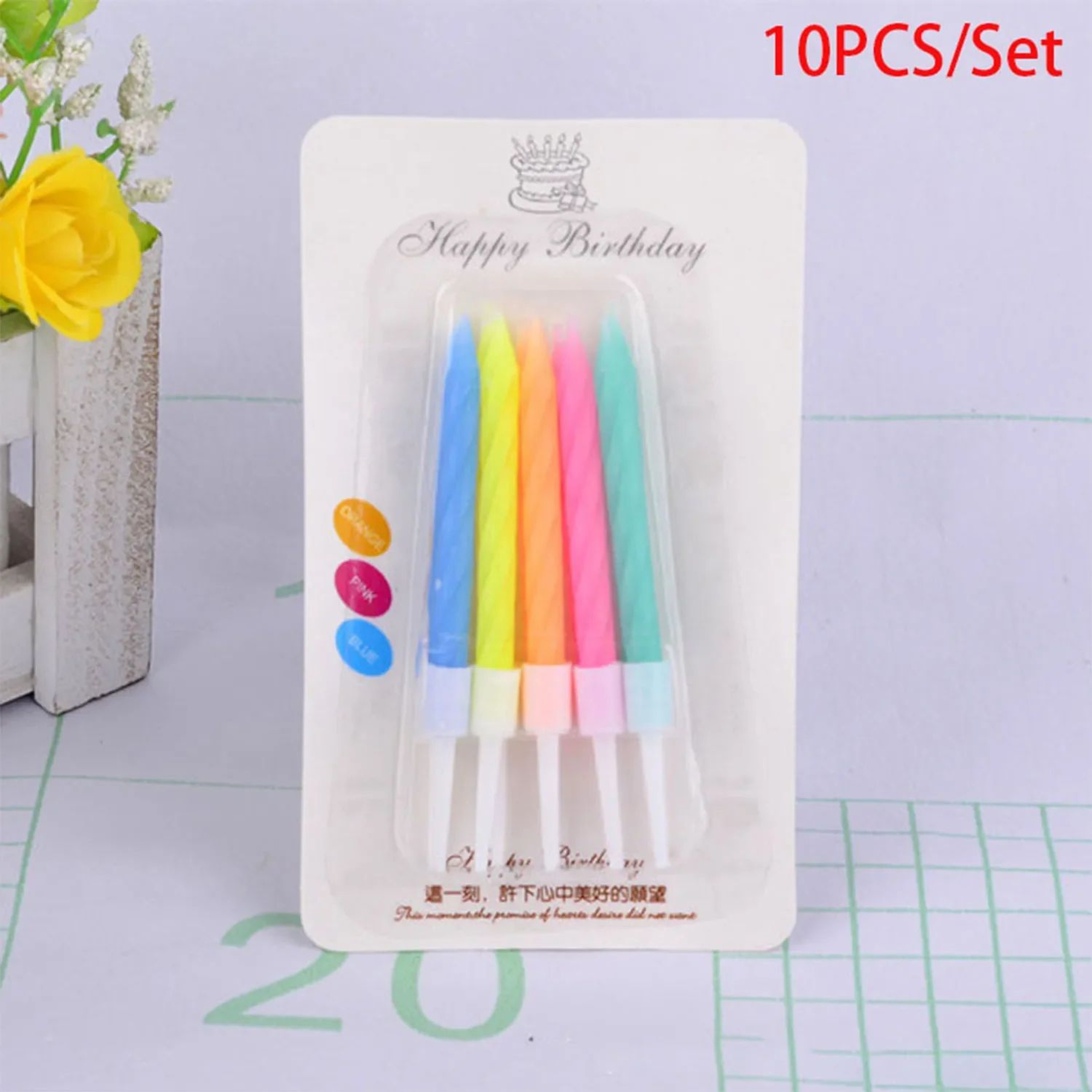 10 Piece Colorful Birthday Cake Candles For Party Cake Decoration 13