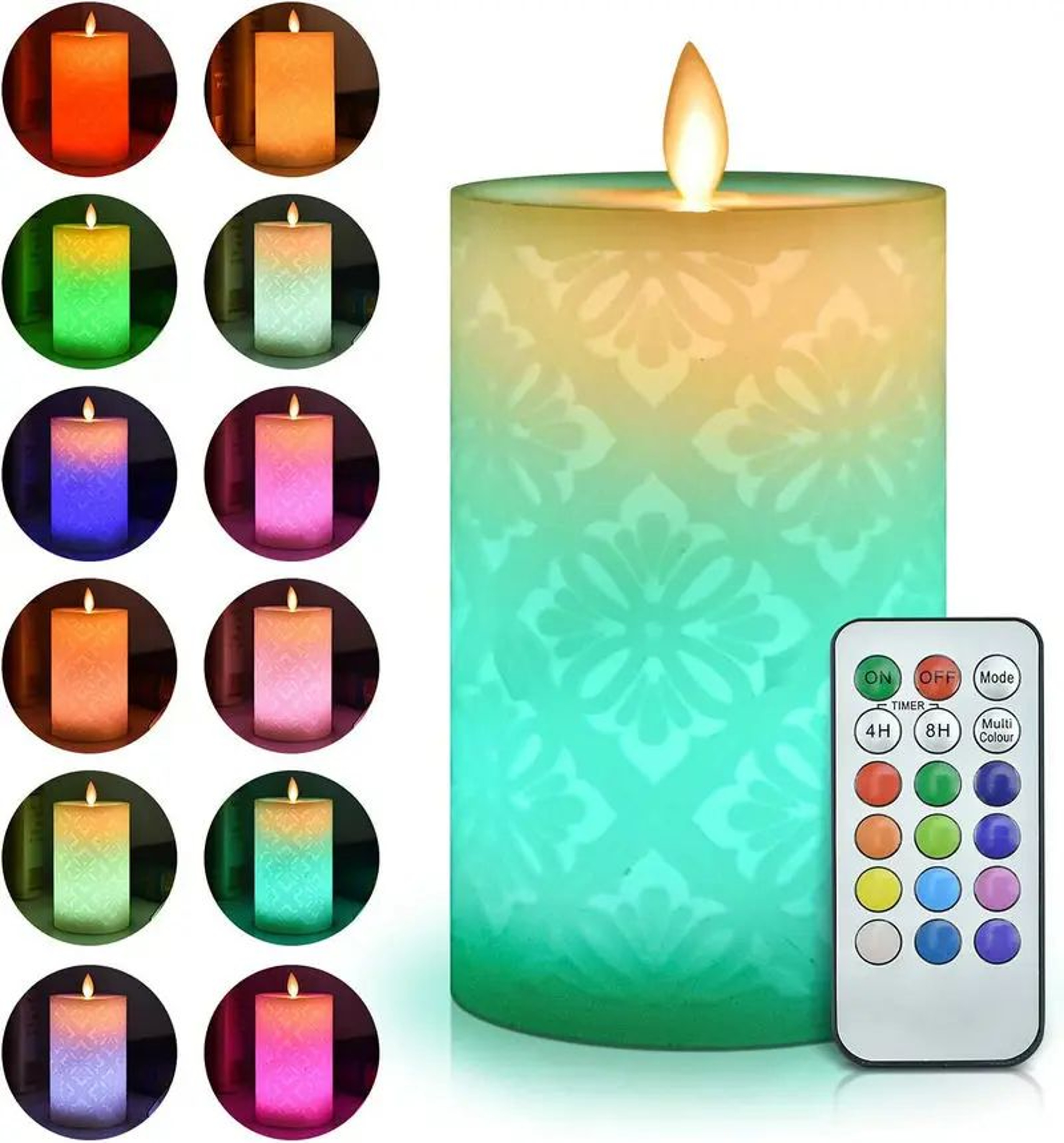 Color Changing Flameless LED Pillar Candles With Remote Control 0