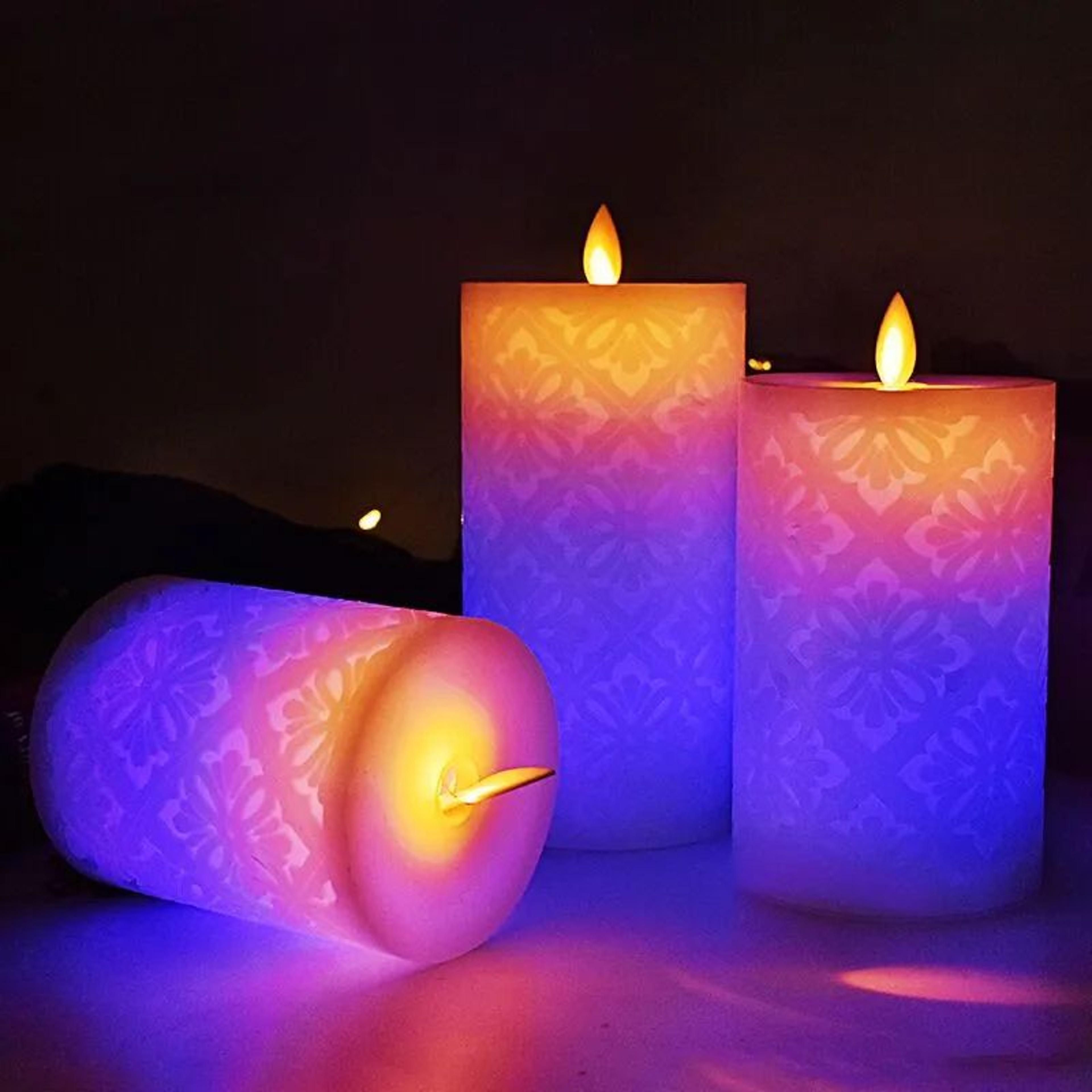 Color Changing Flameless LED Pillar Candles With Remote Control 7