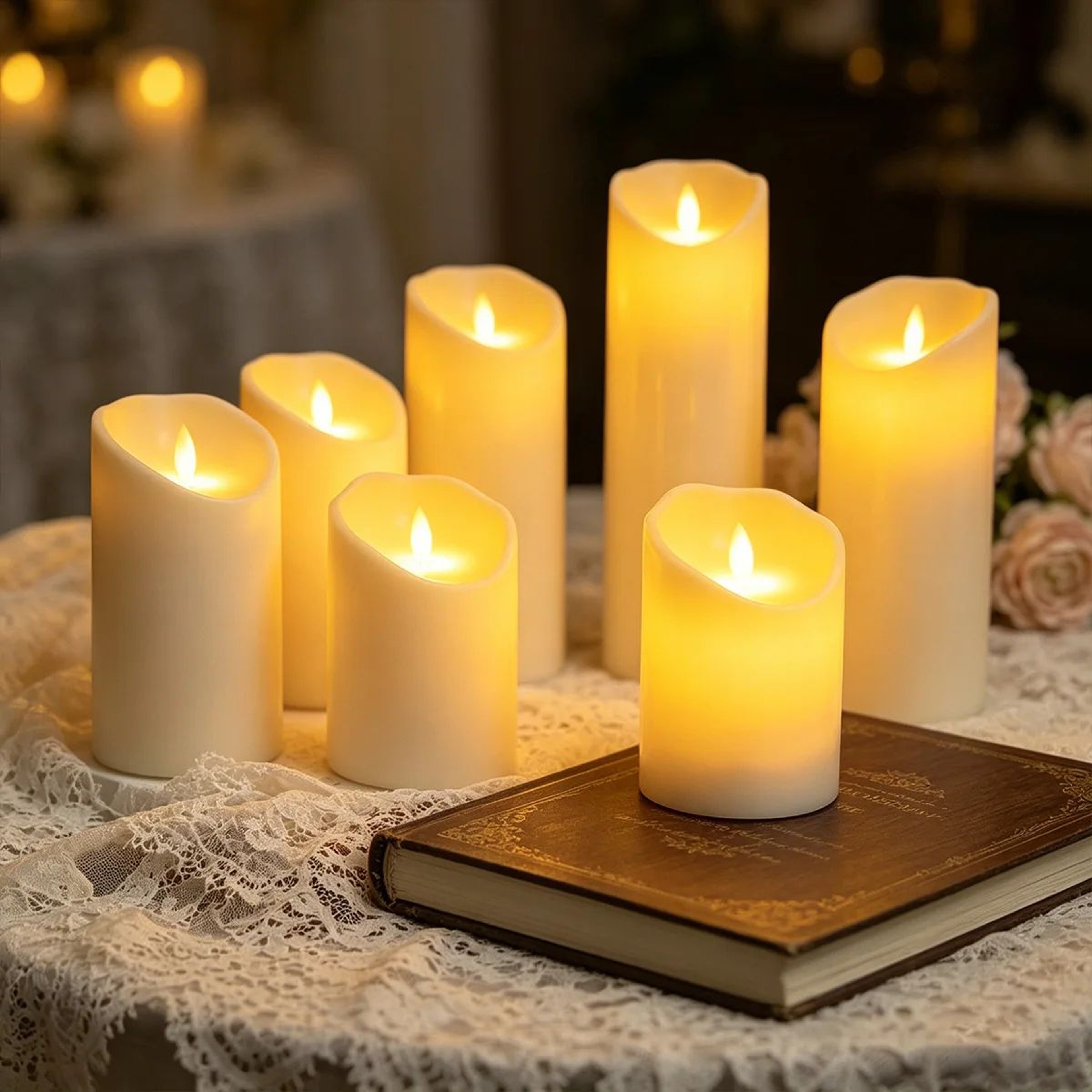 USB C Rechargeable LED Pillar Candle With Remote And Timer 1