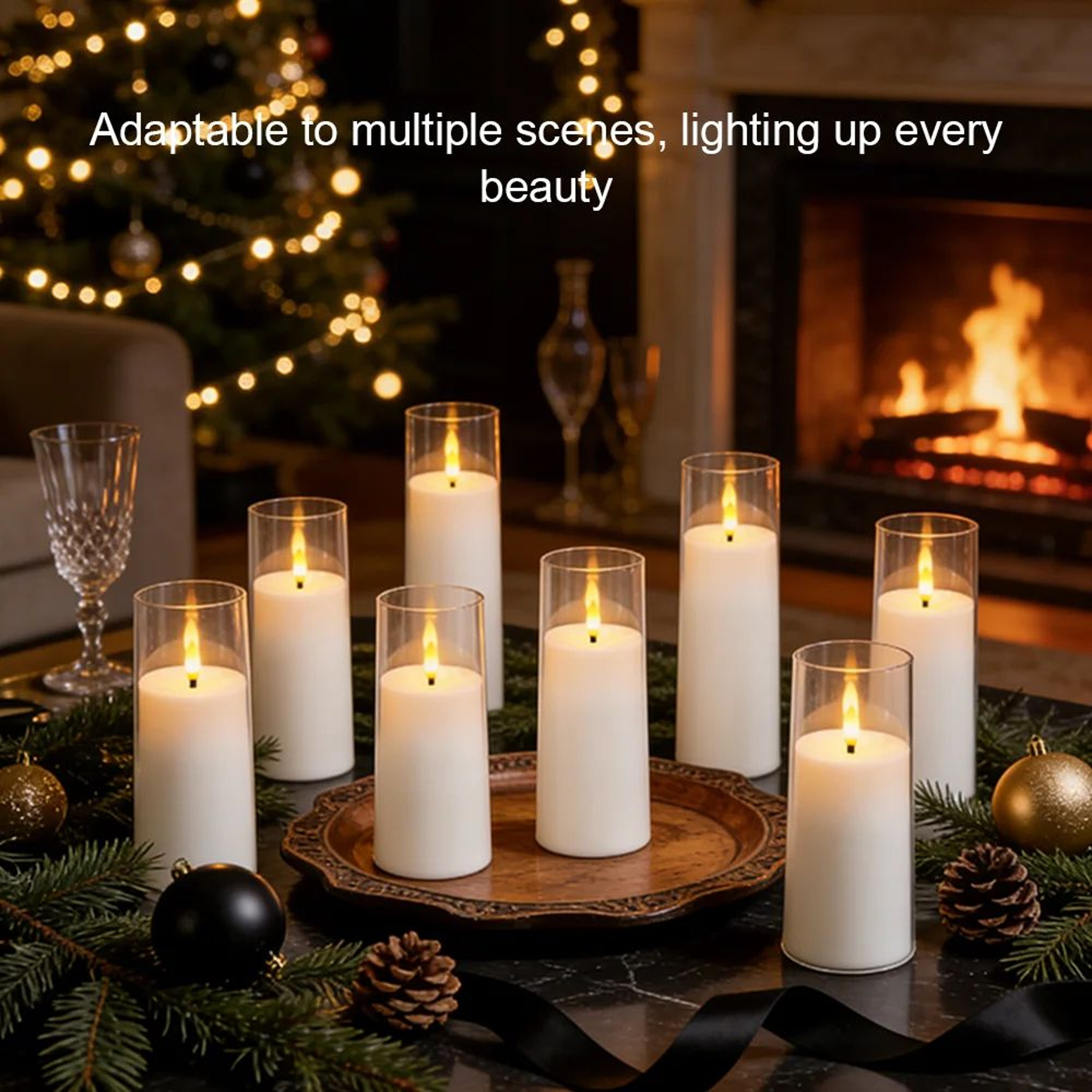 Classic White Flameless LED Candle Set With Remote Control 5 Piece 2