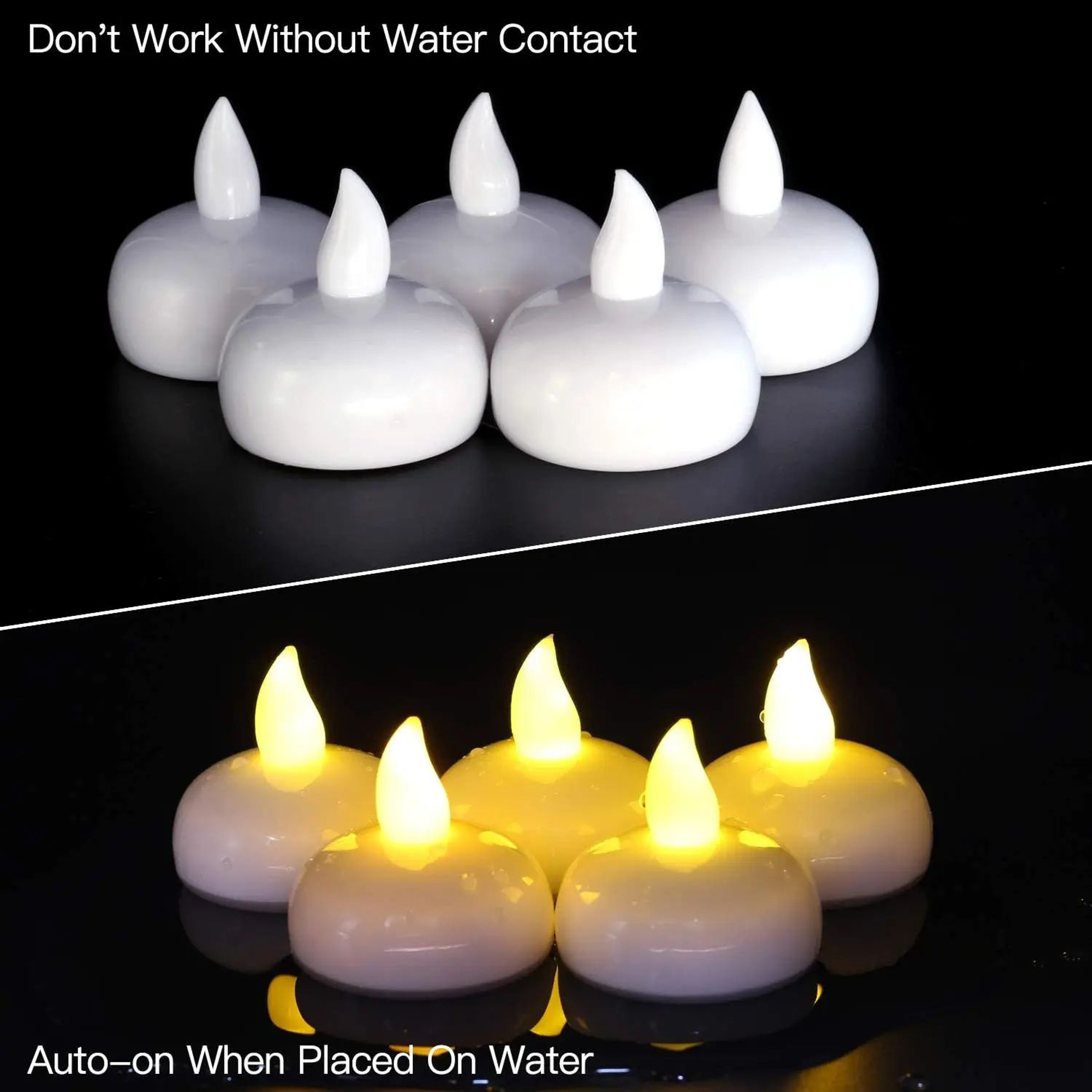 Flameless Floating LED Tealight Candles Waterproof Battery Operated 3