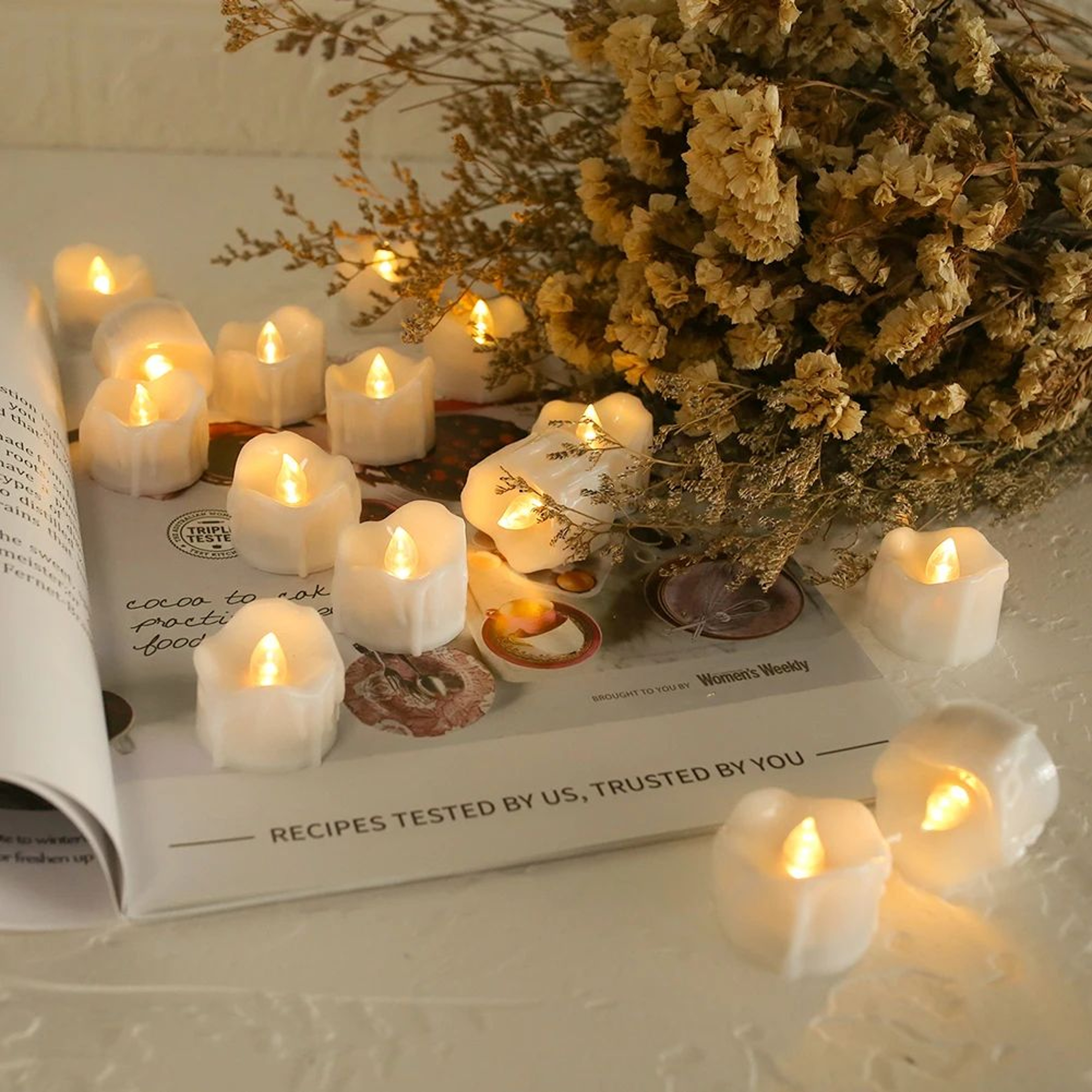 Remote Control LED Tea Light Candles With Timer 8