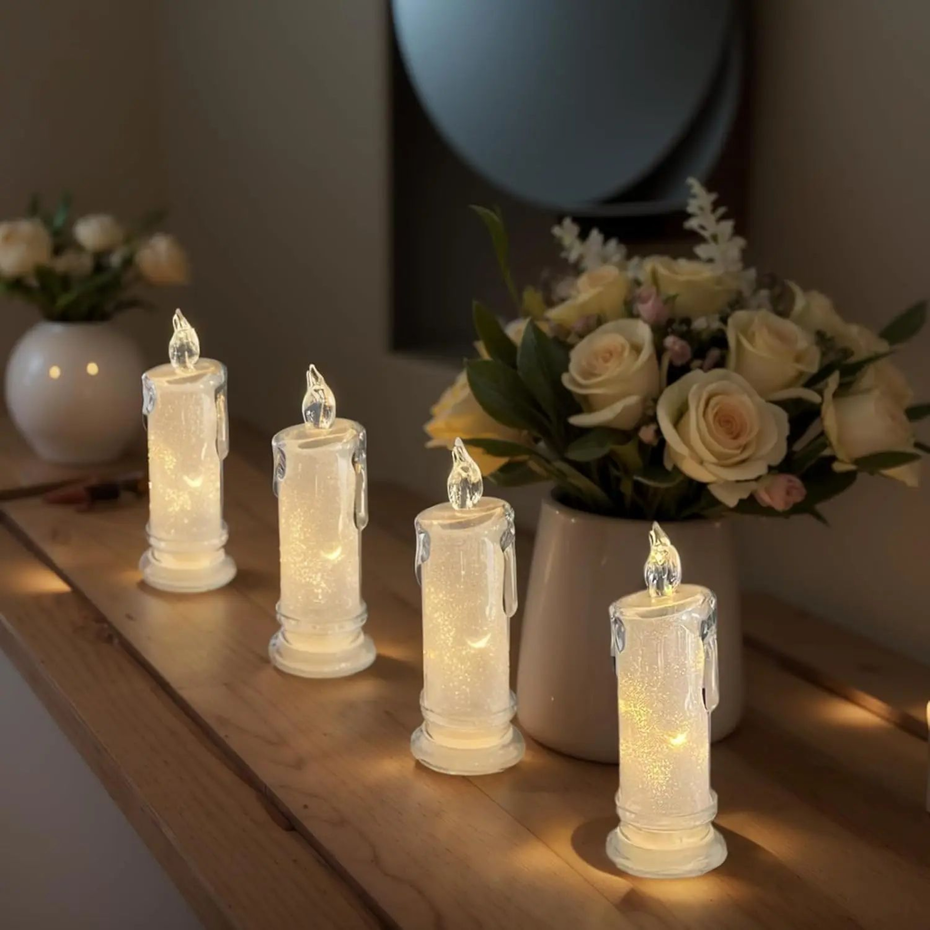 Crystal LED Flameless Candle Lantern Night Light 2