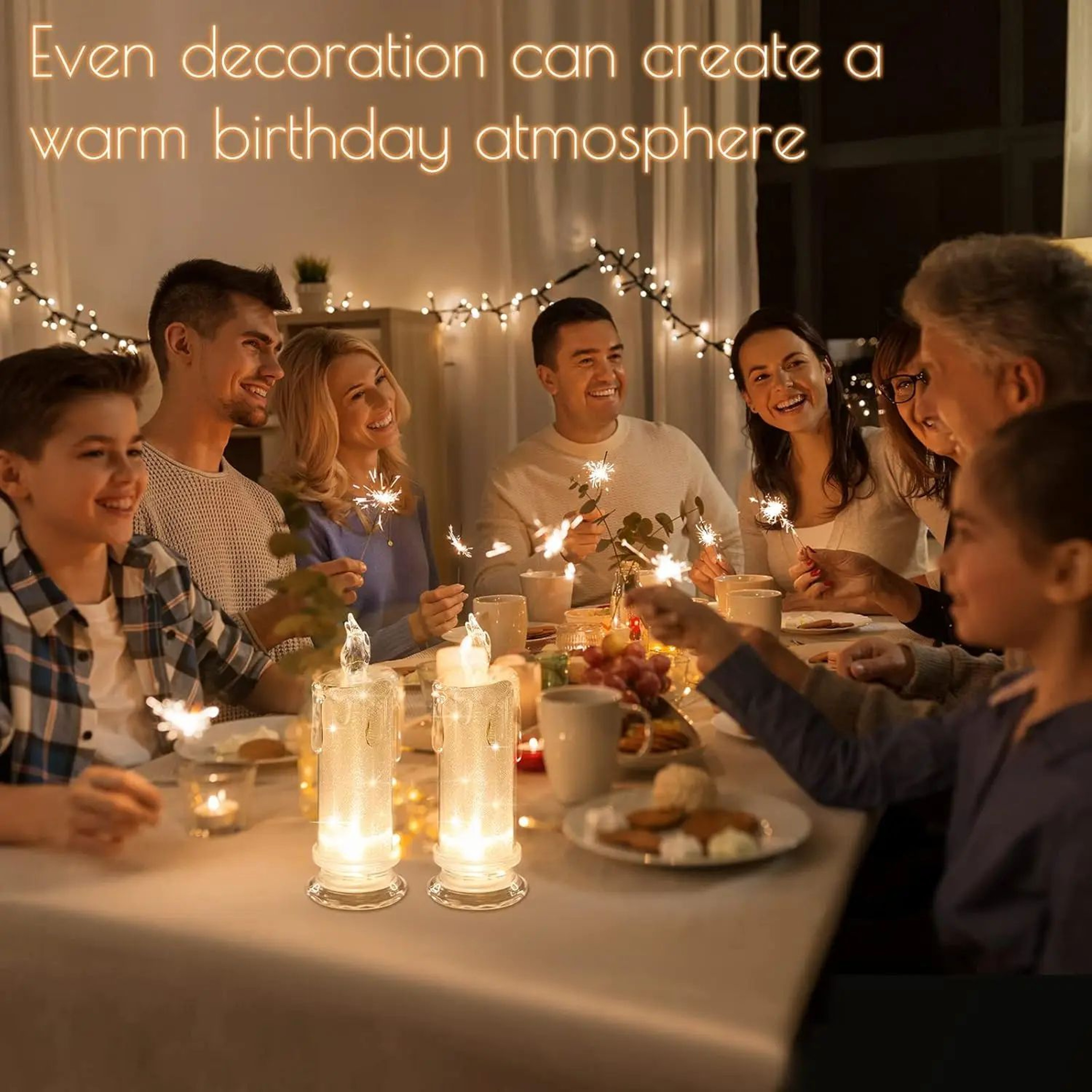 Crystal LED Flameless Candle Lantern Night Light 4