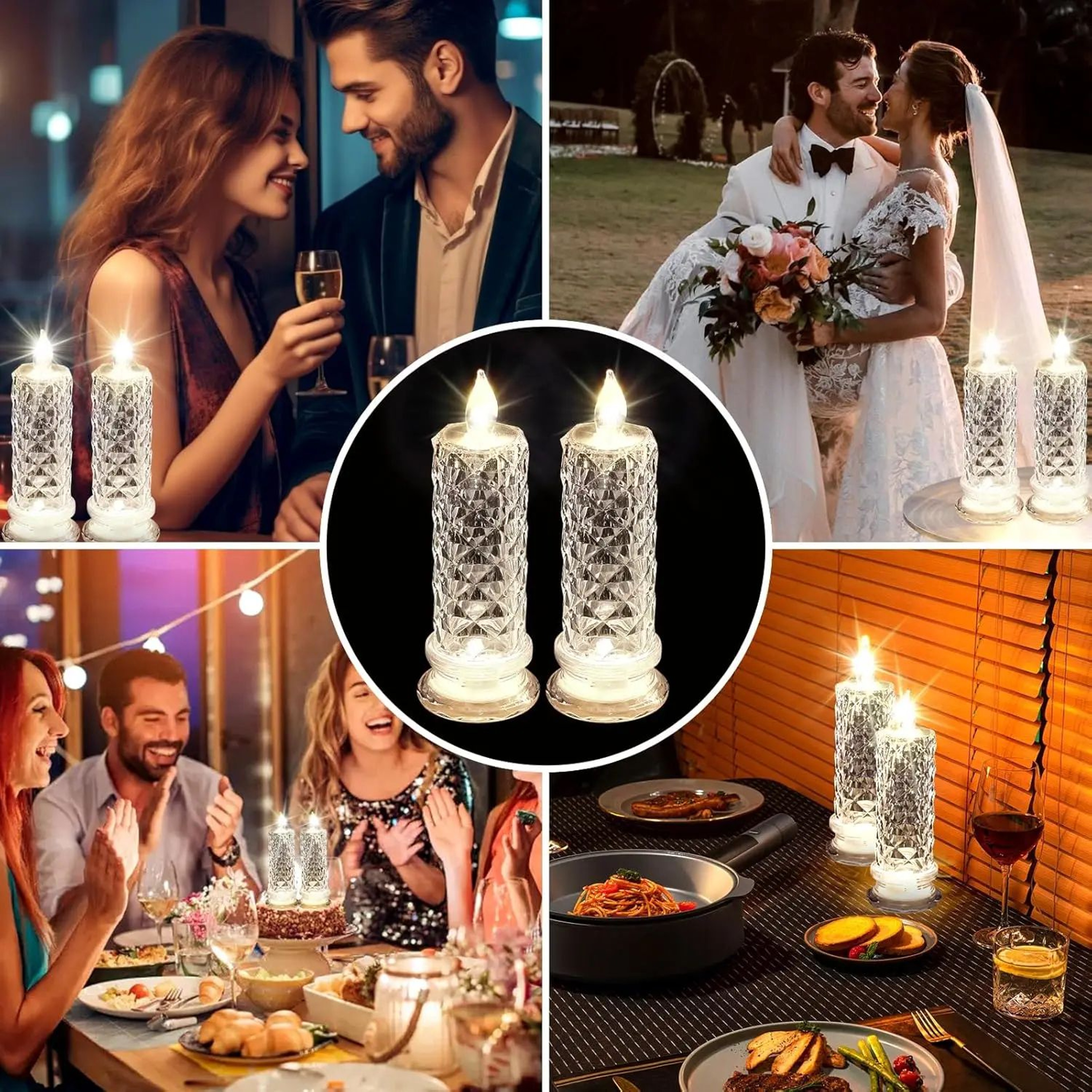 Crystal LED Flameless Candle Lantern Night Light 5
