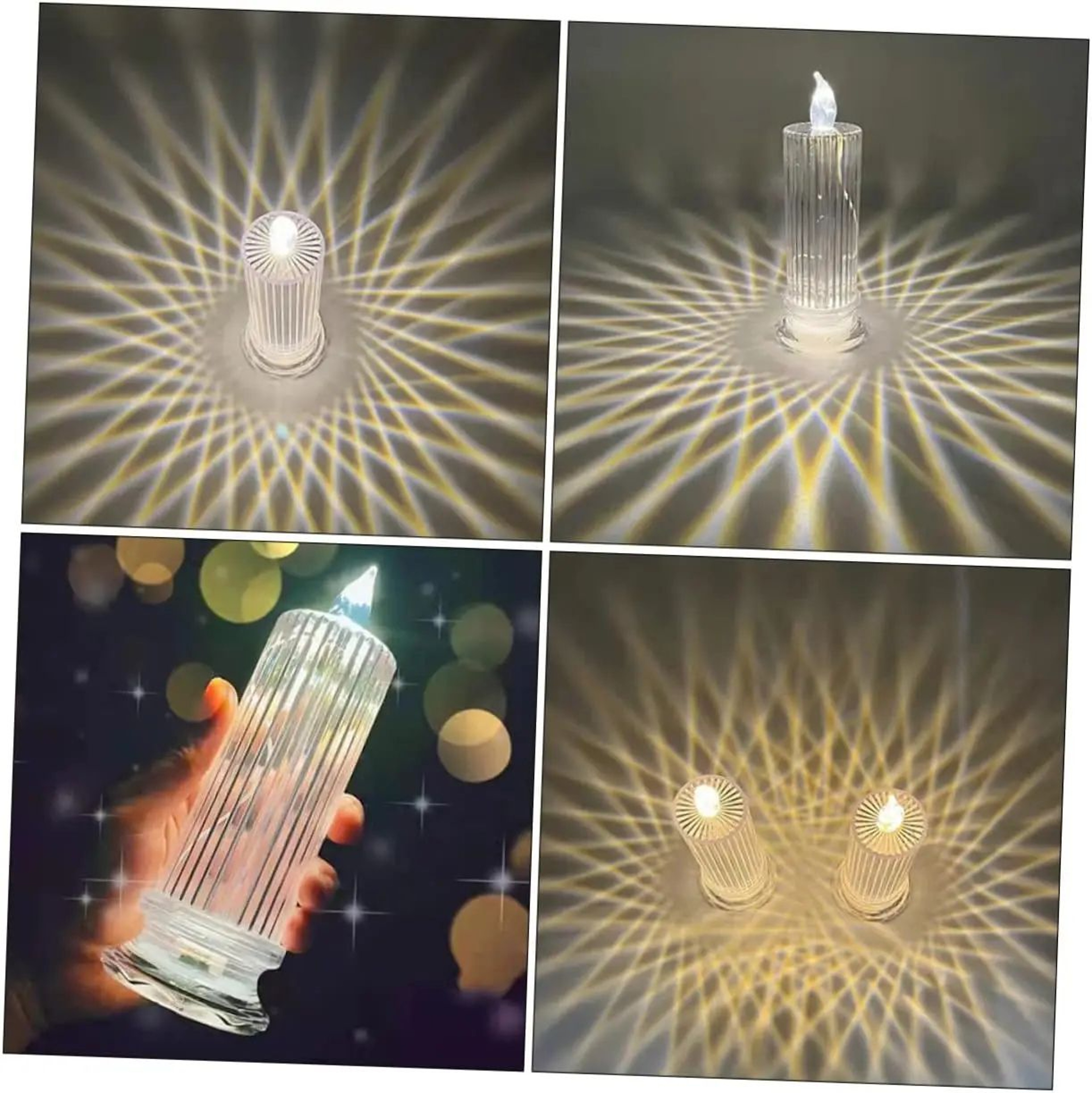 Crystal LED Flameless Candle Lantern Night Light 8