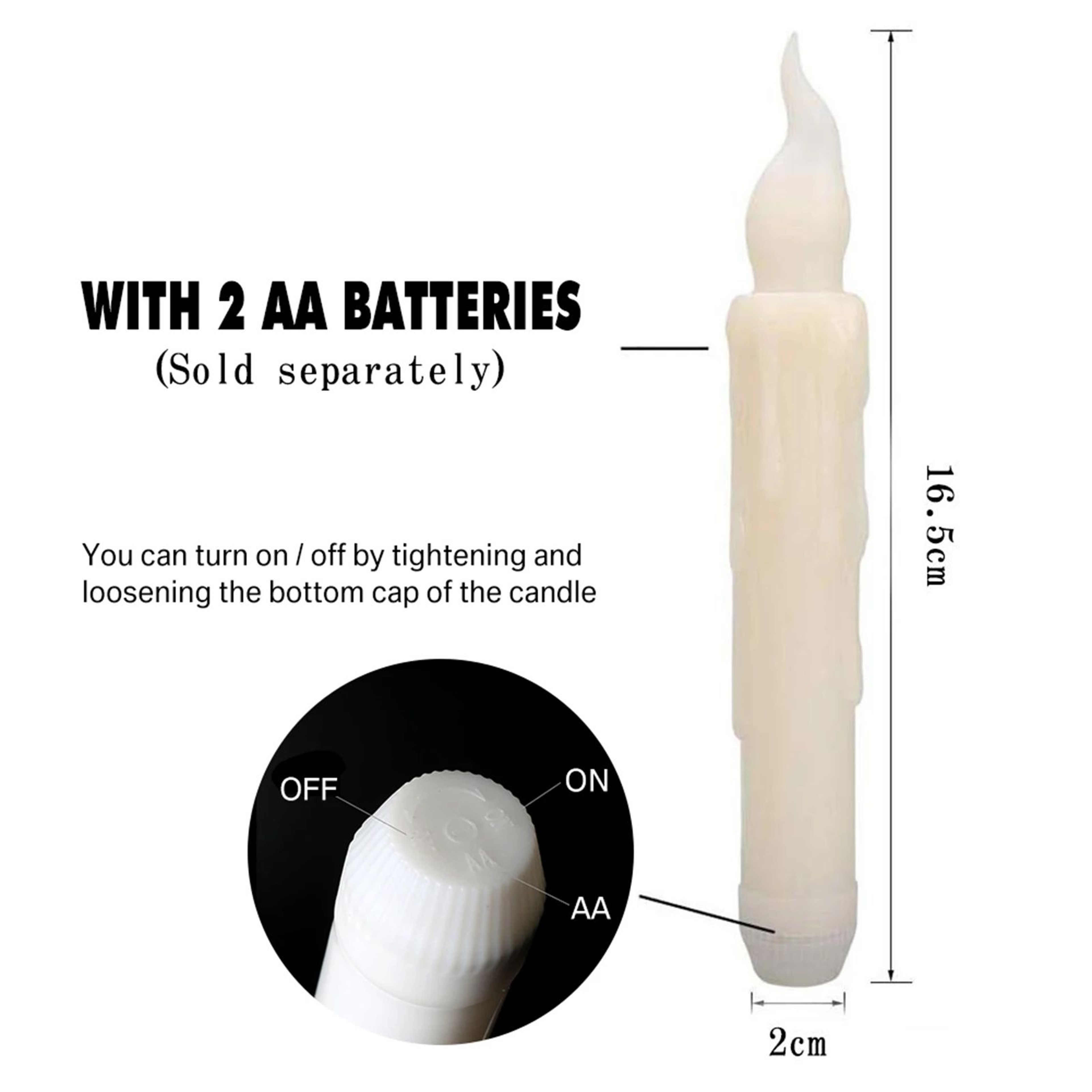 Flameless LED Floating Taper Candles Set For Party Decor 3
