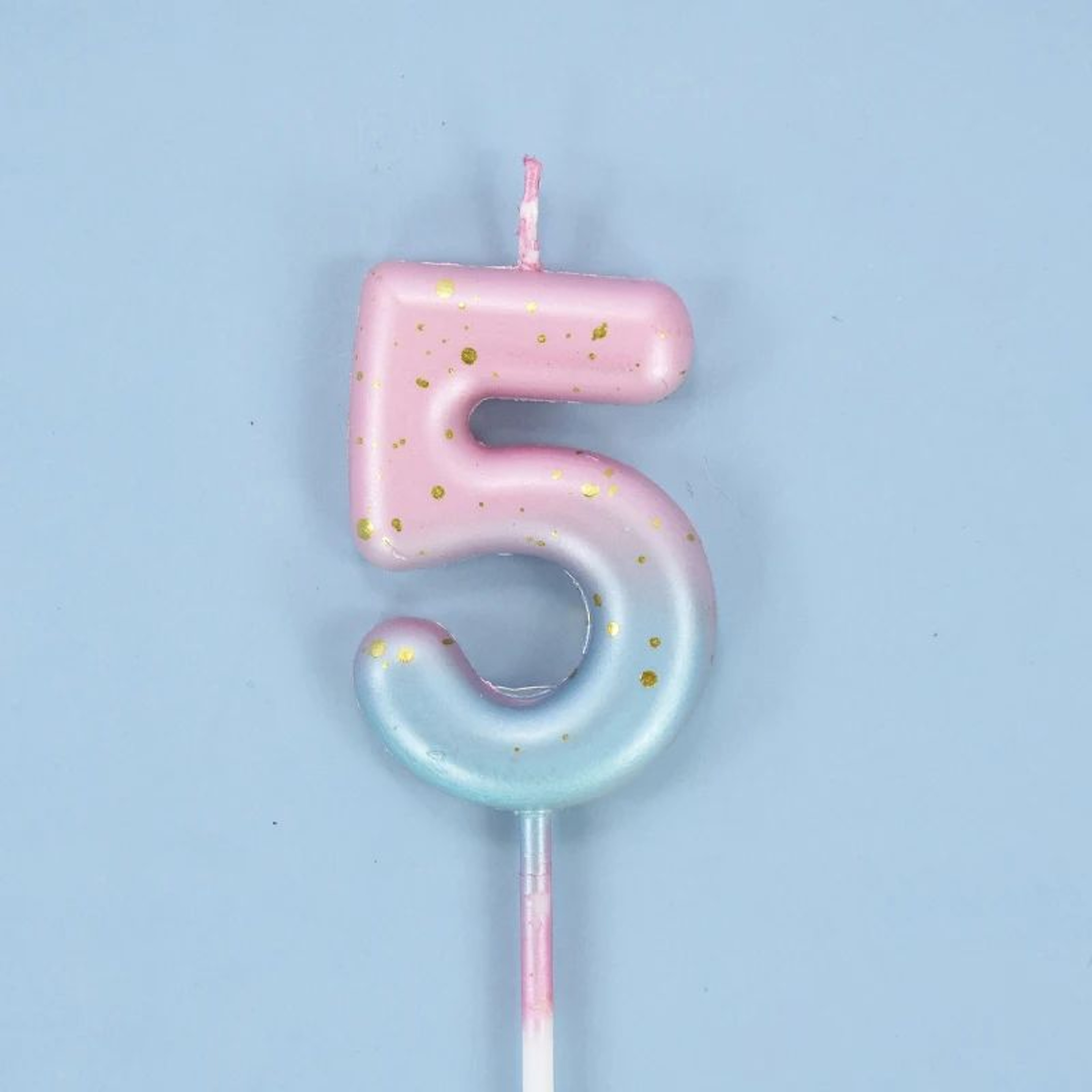 Gradient Glitter Number Birthday Candle Cake Topper 21
