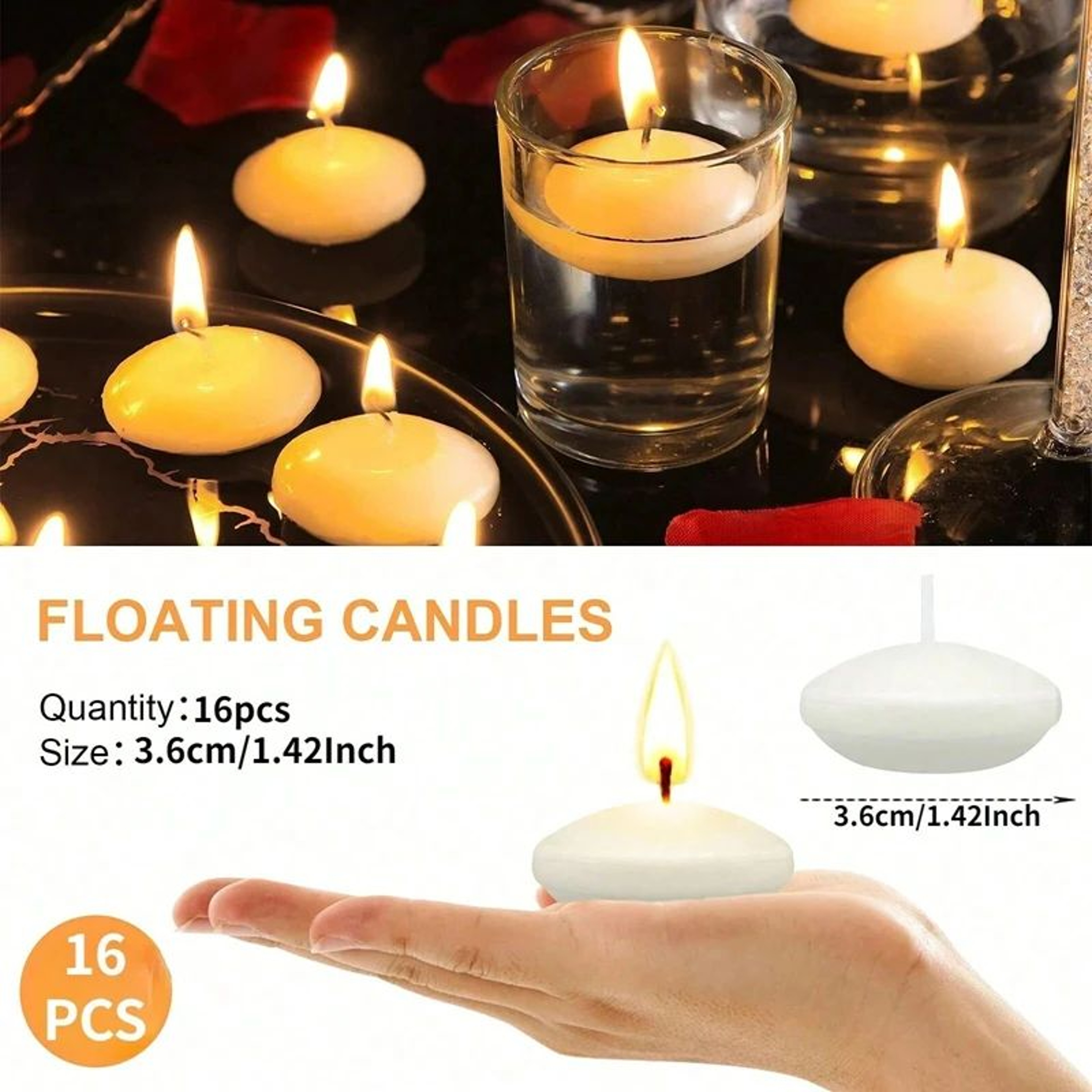 Unscented Floating Disc Candles For Romantic Decor 2