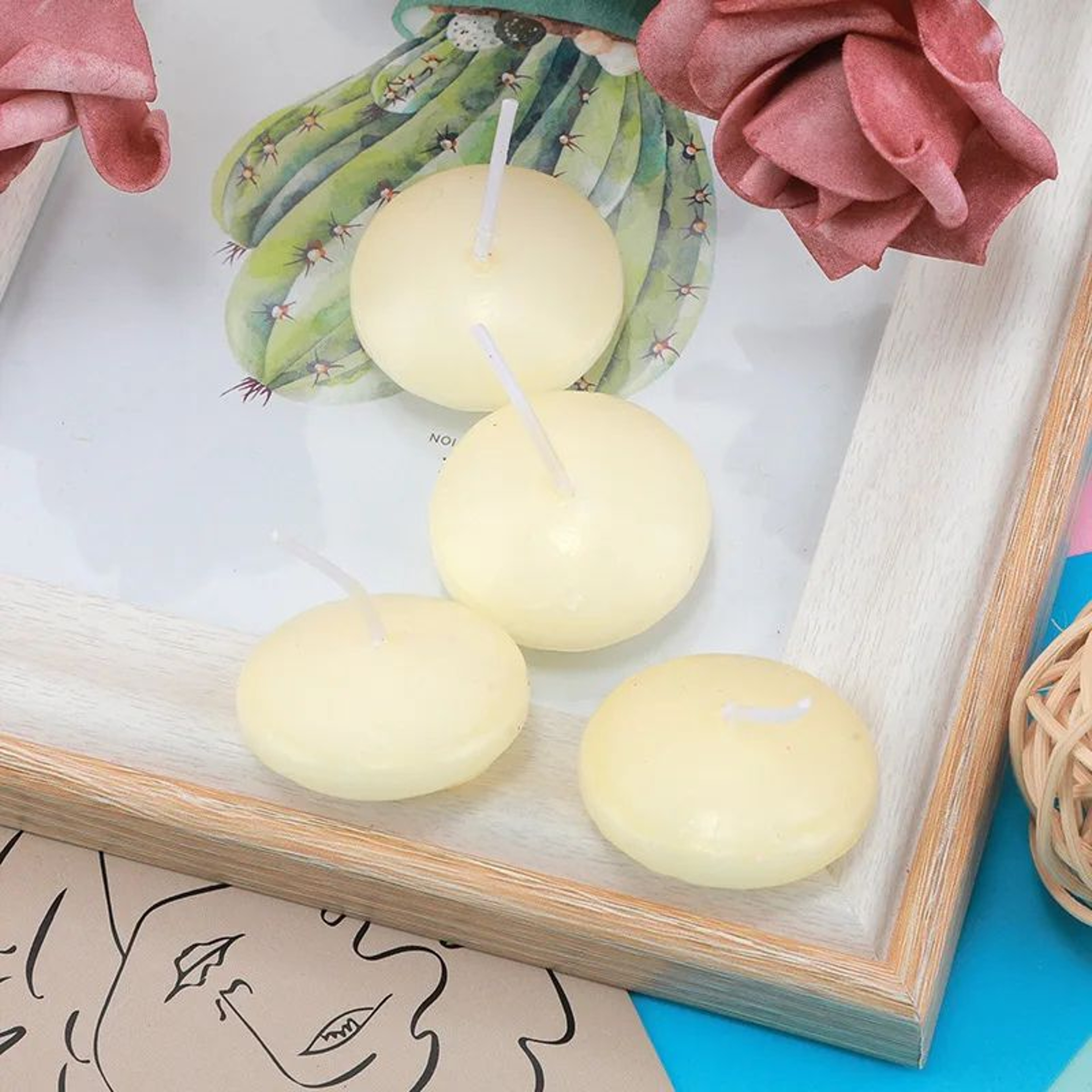 Unscented Floating Disc Candles For Romantic Decor 7