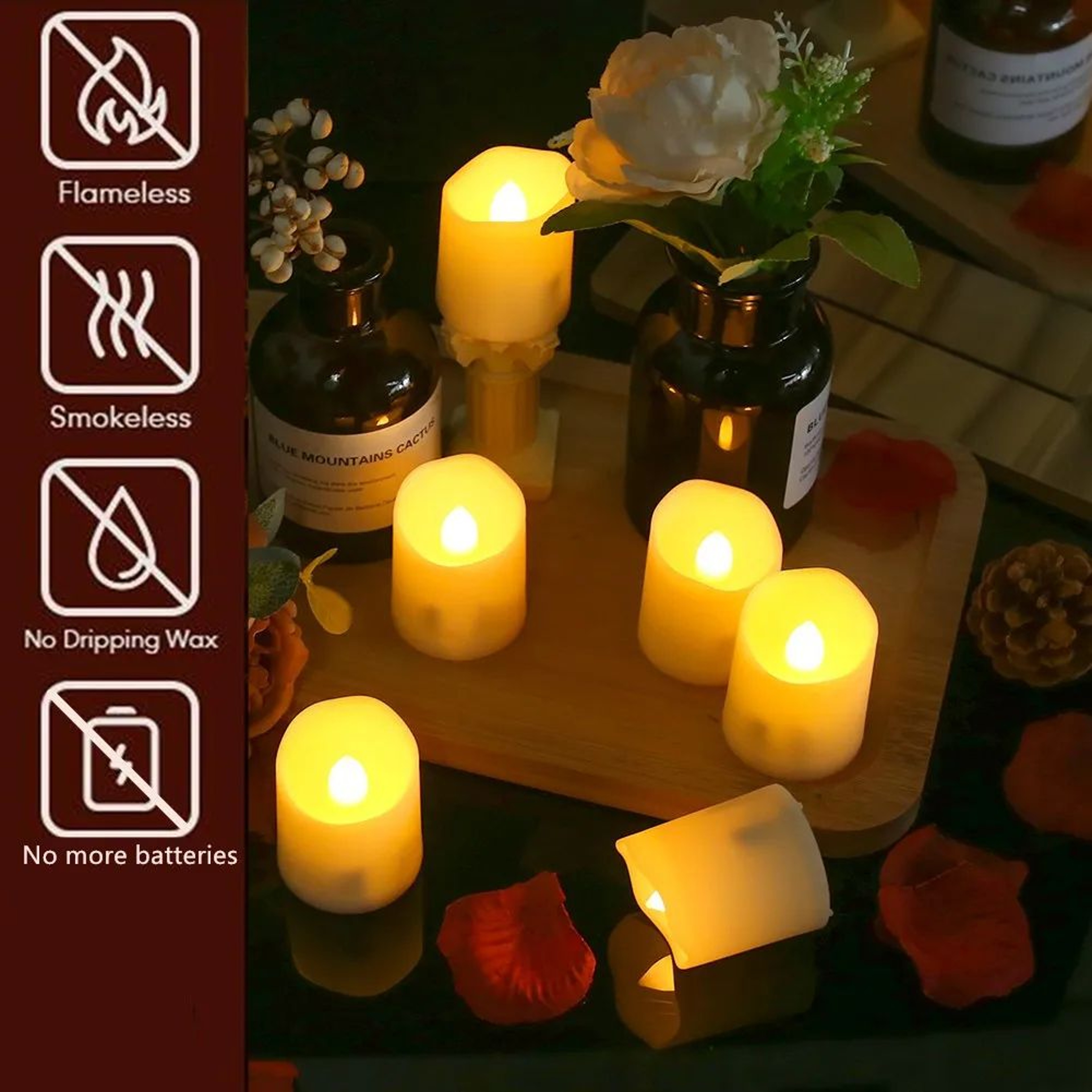 Rechargeable LED Flameless Candles With Remote And Timer 1