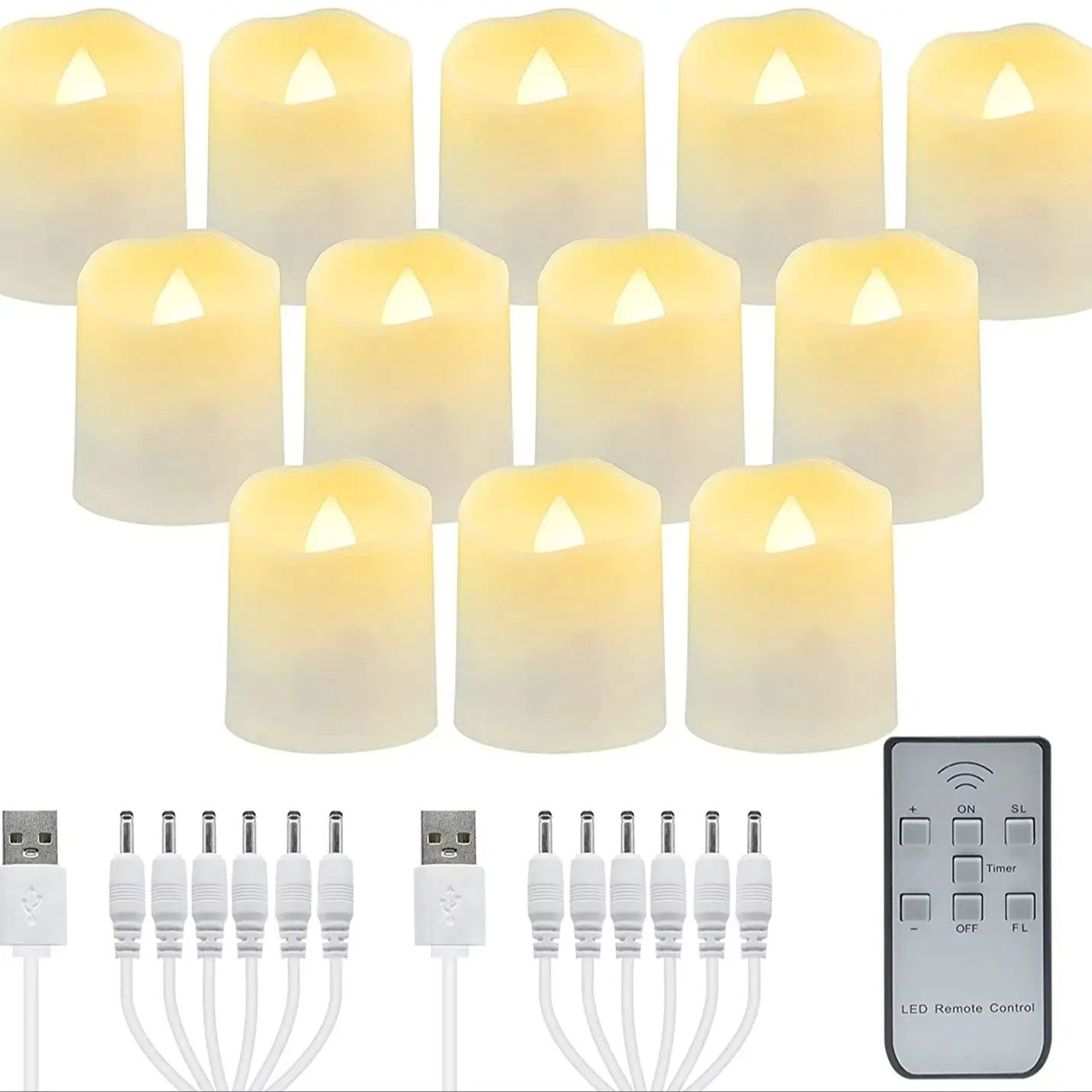 Rechargeable LED Tea Light Candles With Remote And Timer 7