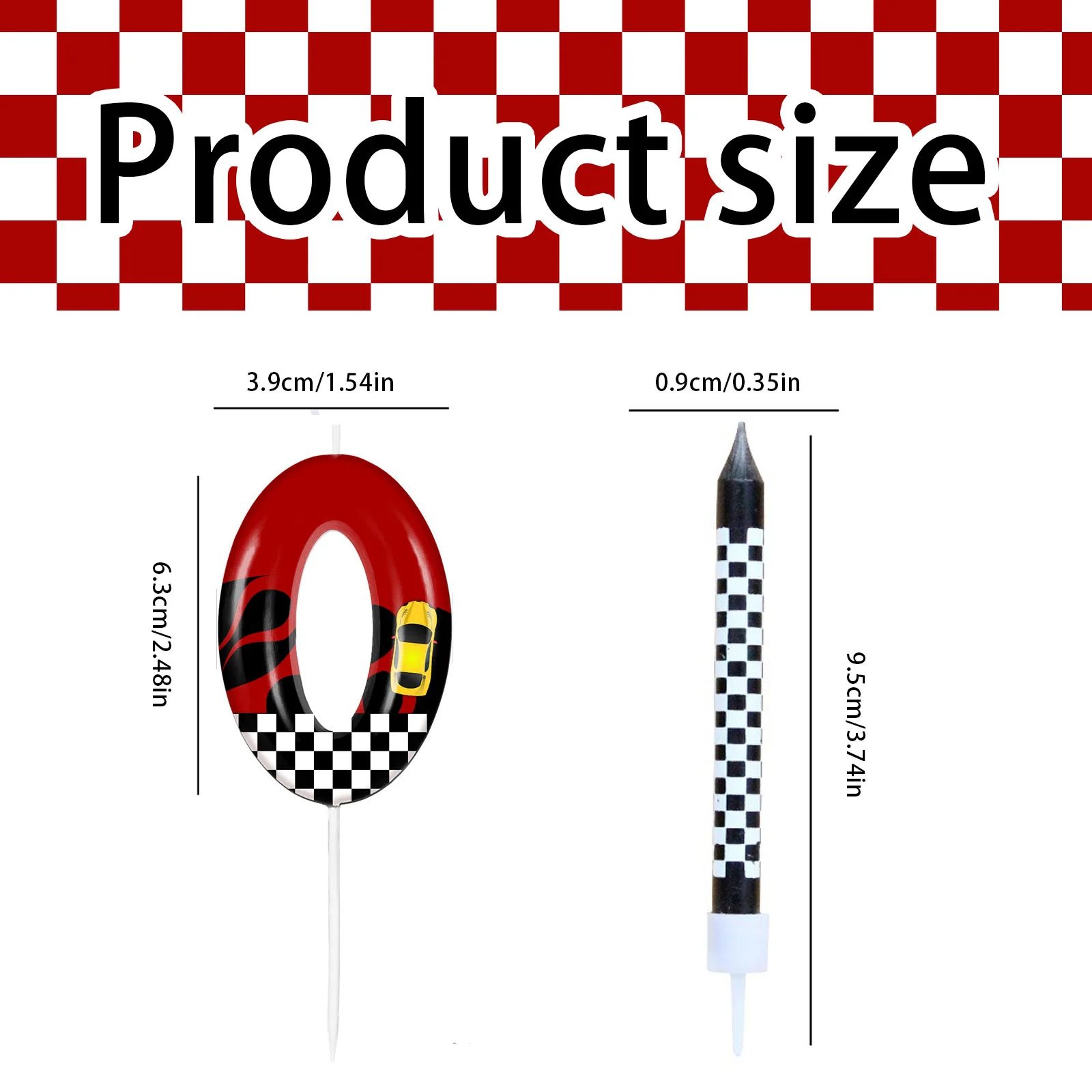 Racing Cars Number Birthday Cake Candles Set 4