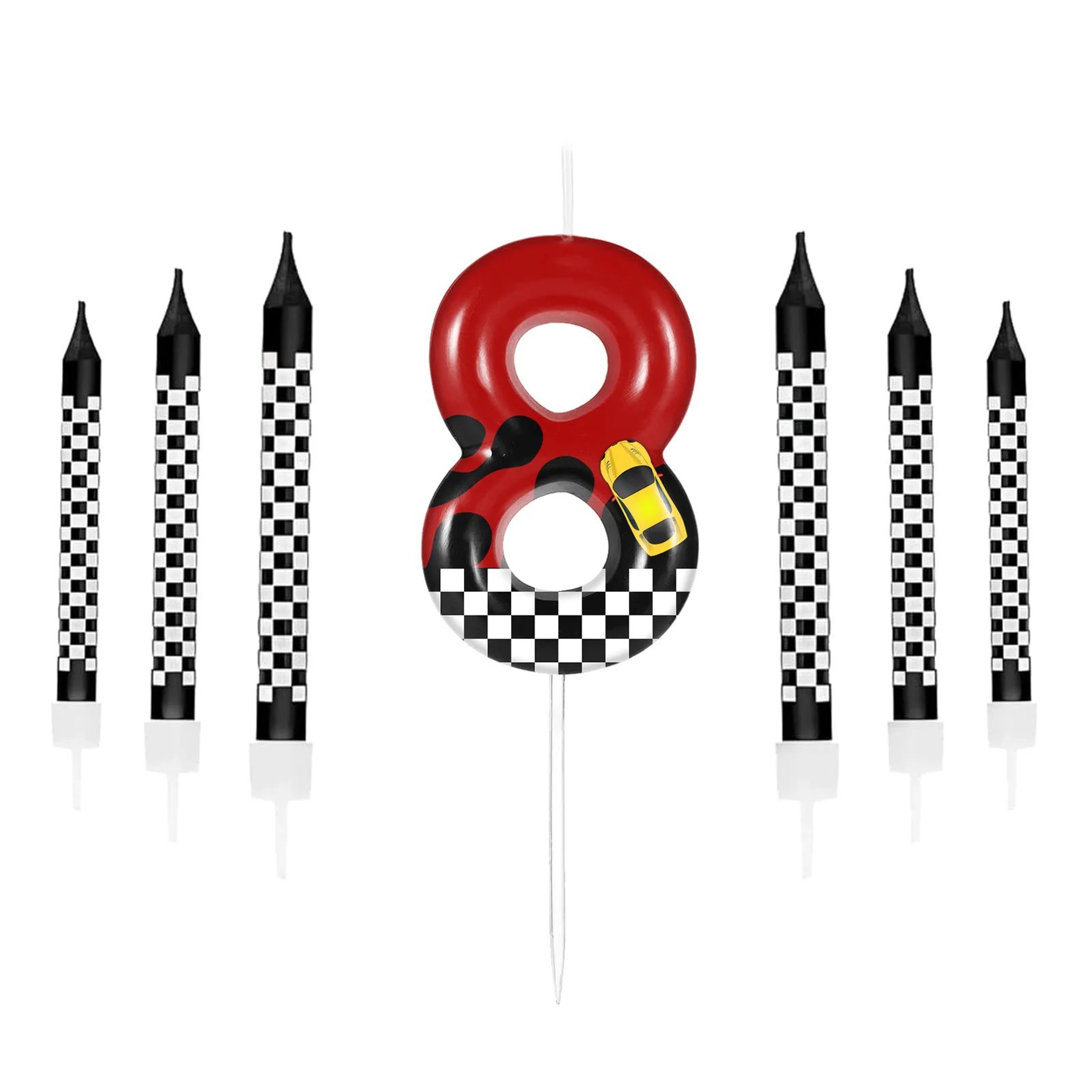 Racing Cars Number Birthday Cake Candles Set 14