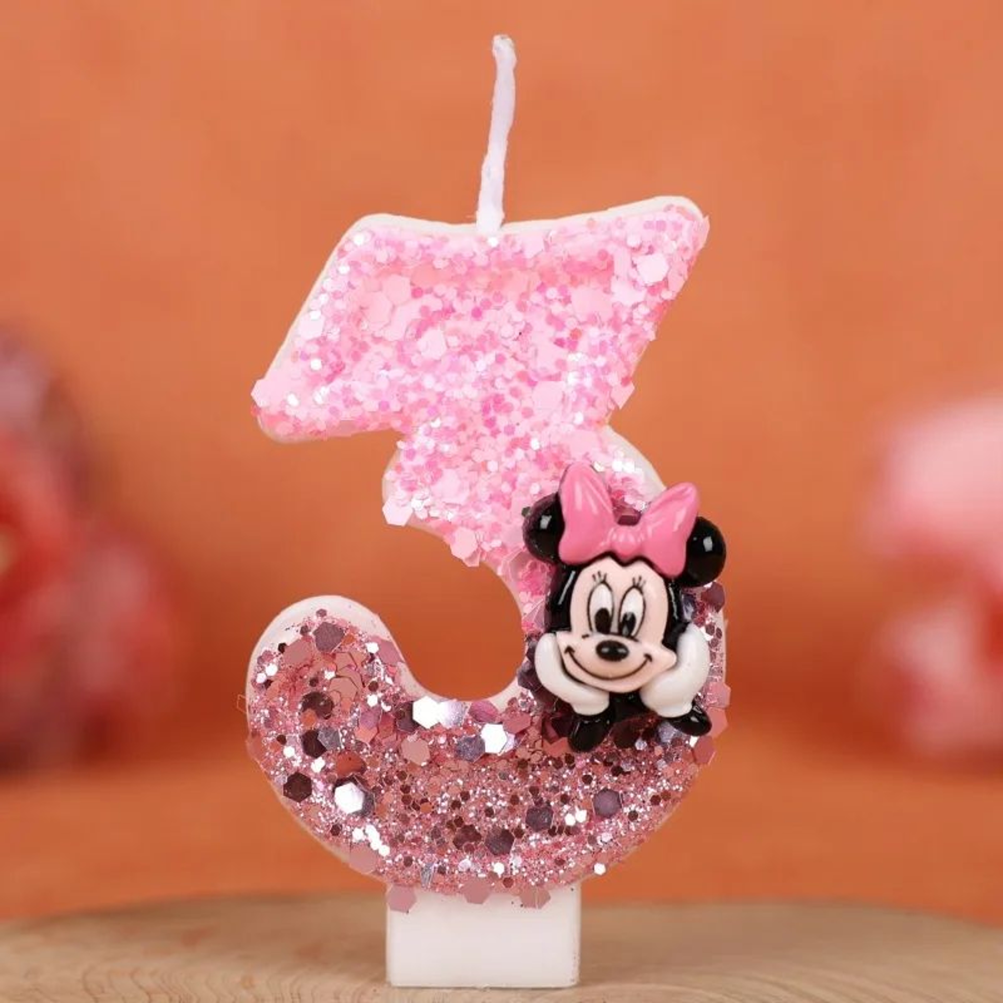 Cute Minnie Style Number Birthday Cake Candle 0