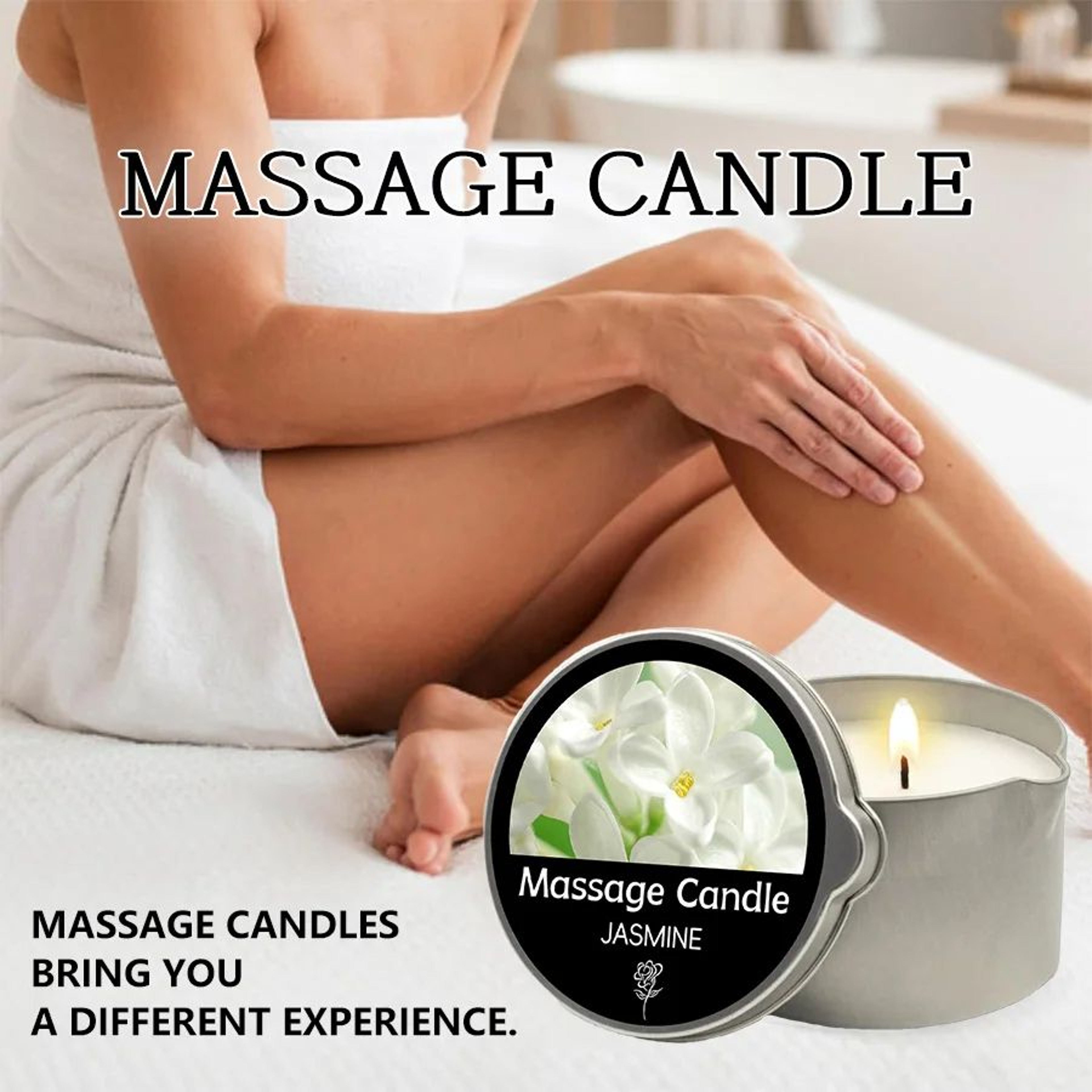 Essential Oil Massage Candle Warm Melting Body Oil With Pour Spout 0