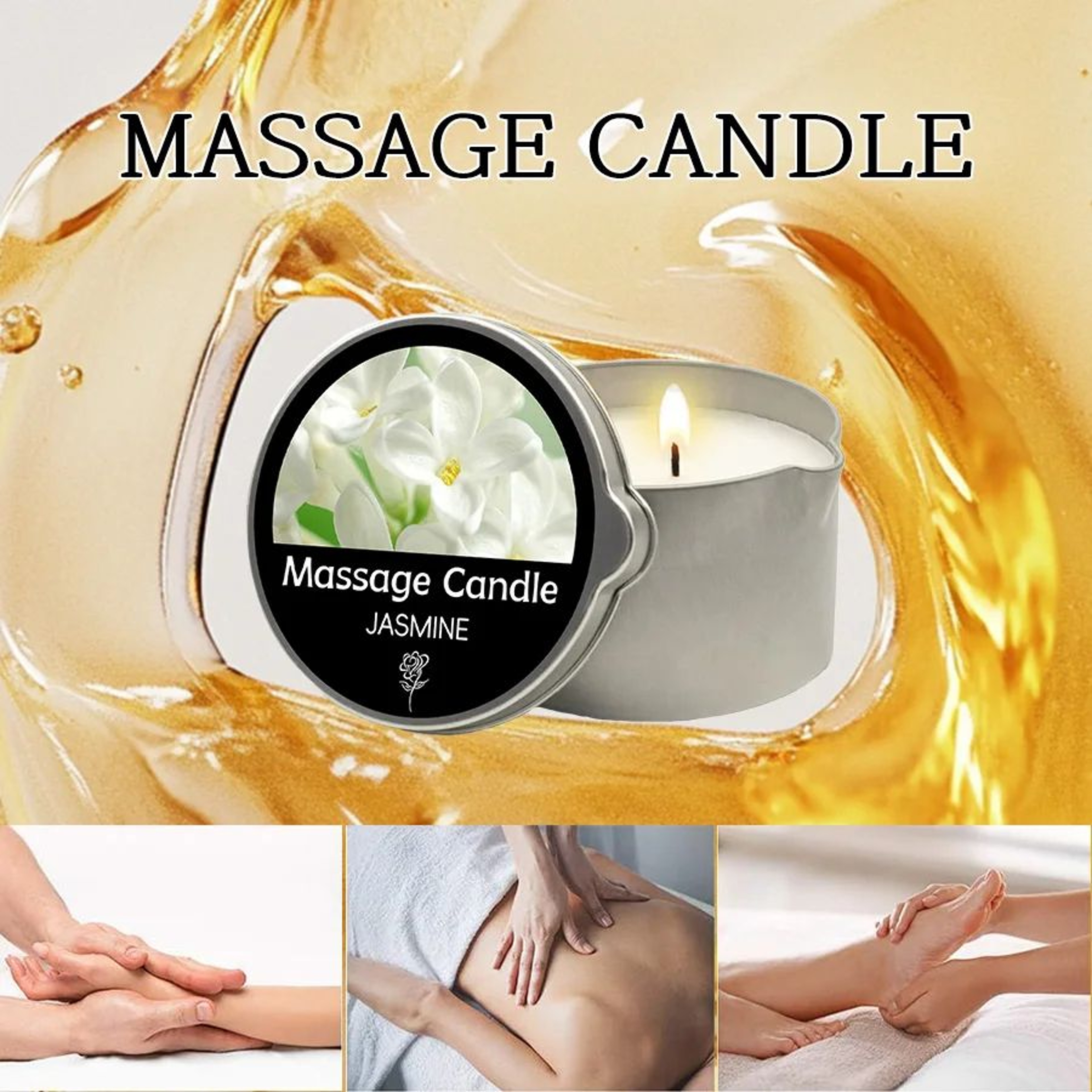 Essential Oil Massage Candle Warm Melting Body Oil With Pour Spout 1