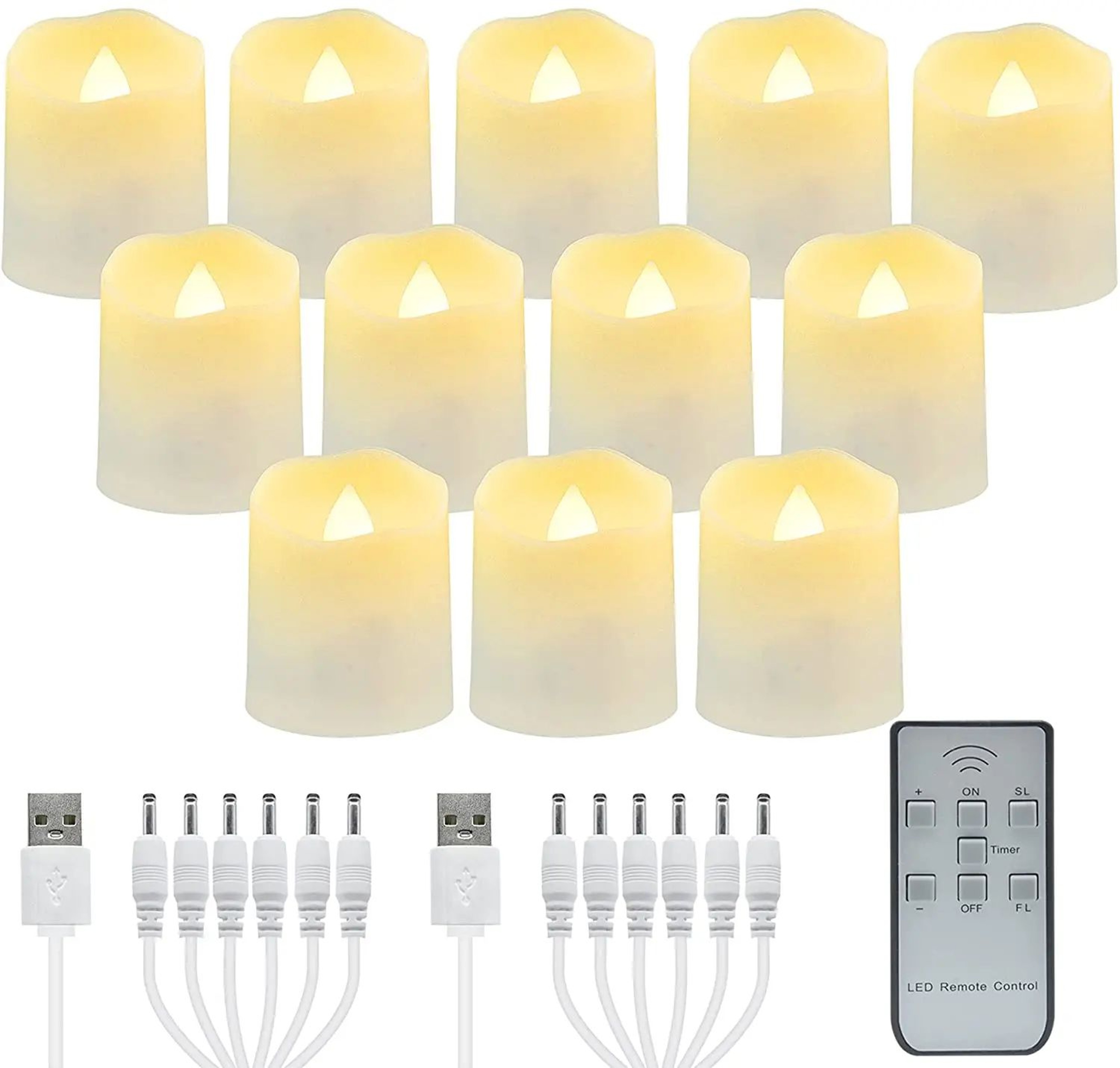 Rechargeable LED Flameless Tea Candles With Remote And Timer 5