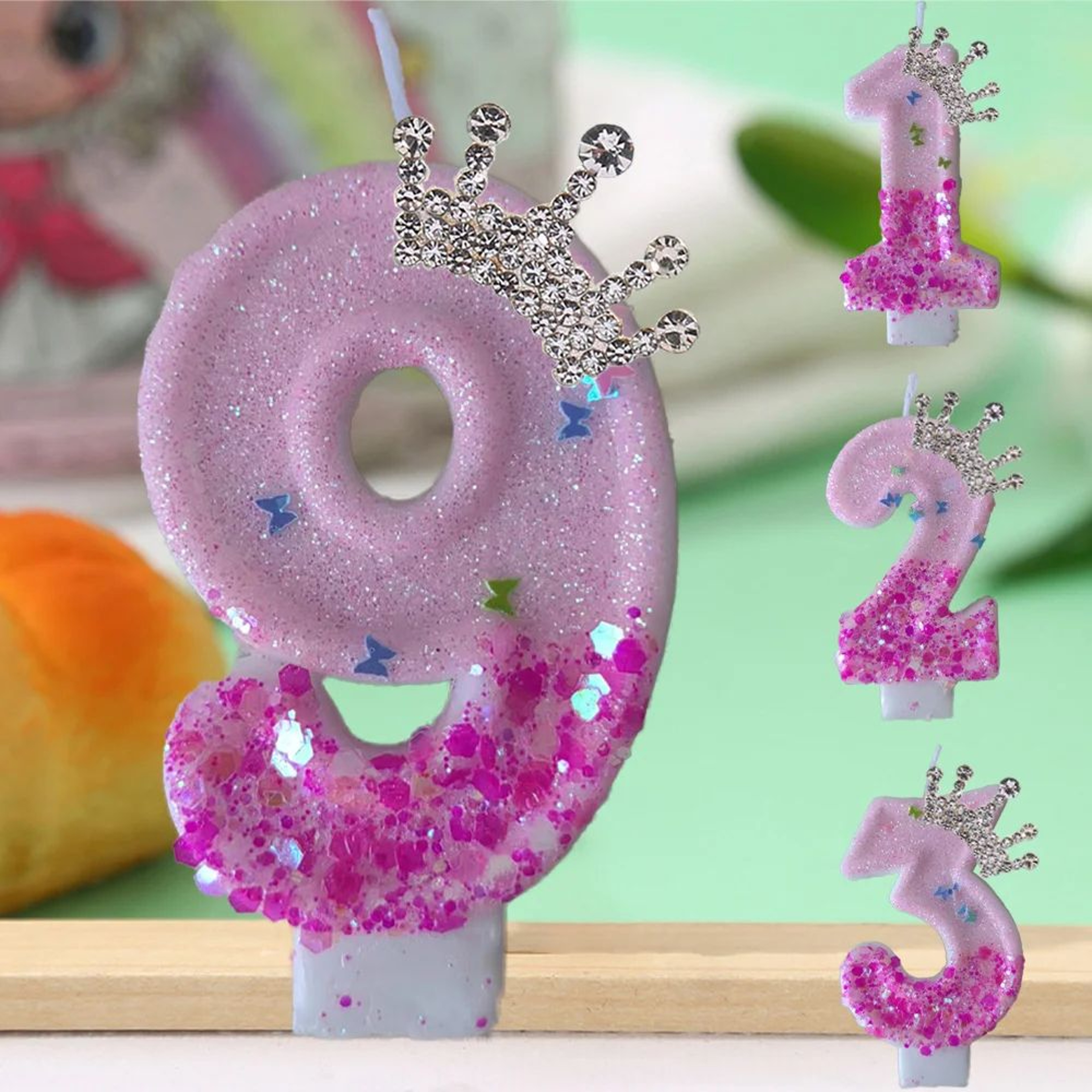 Princess Crown Number Birthday Cake Candle 0