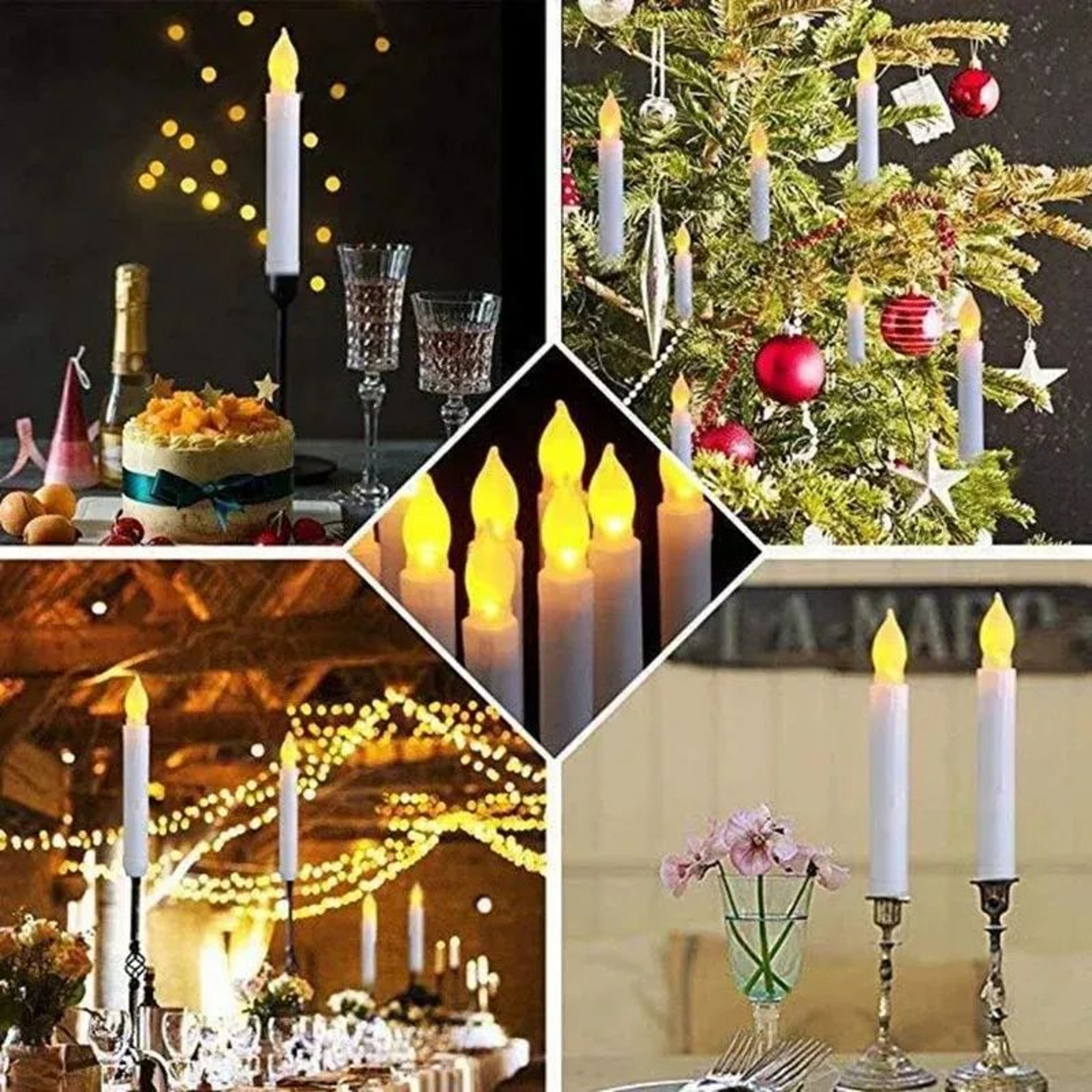 LED Flameless Taper Candle Battery Powered Decorative Light 5
