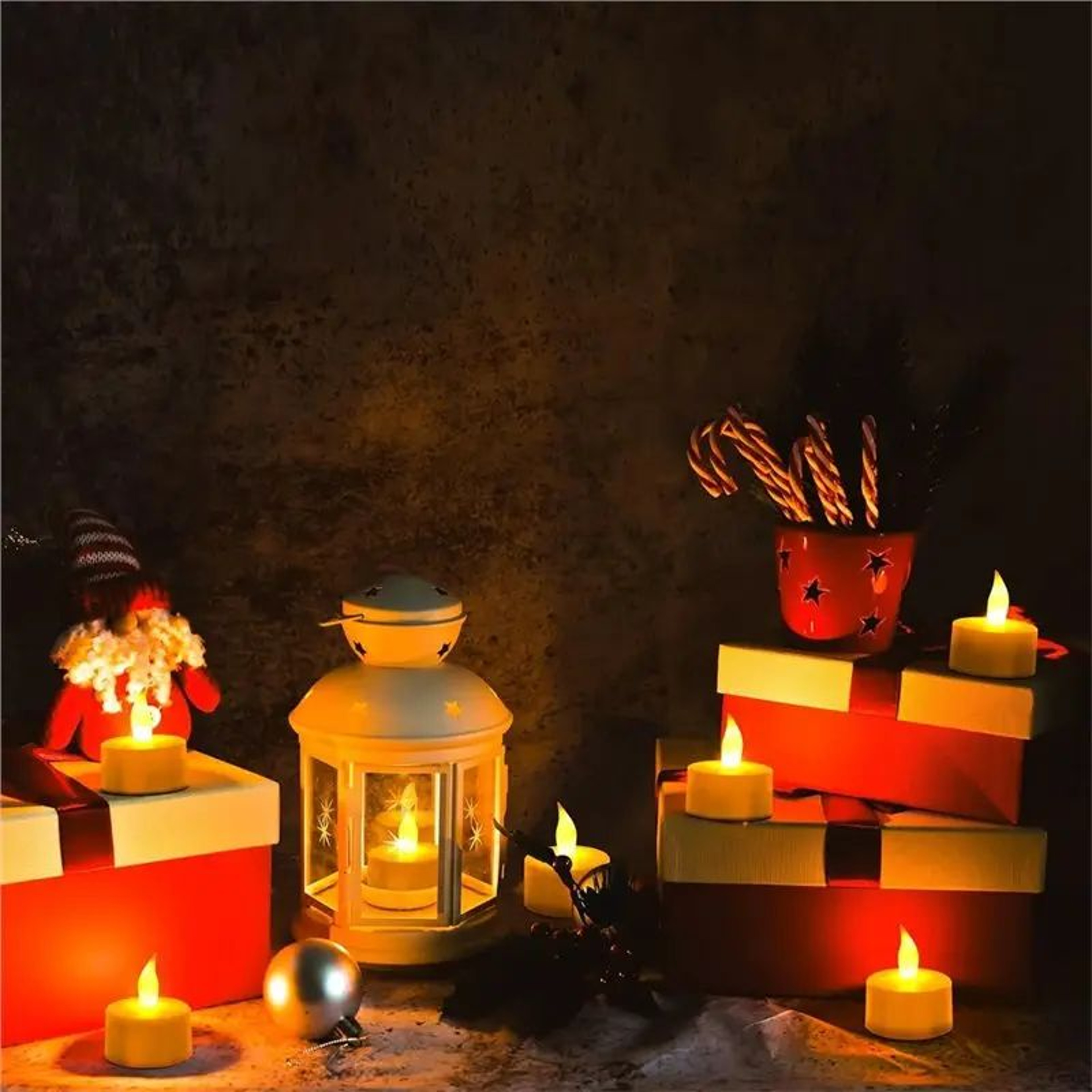 12 Piece Rechargeable Flameless Tea Light Candles With Remote And Charging Base 2