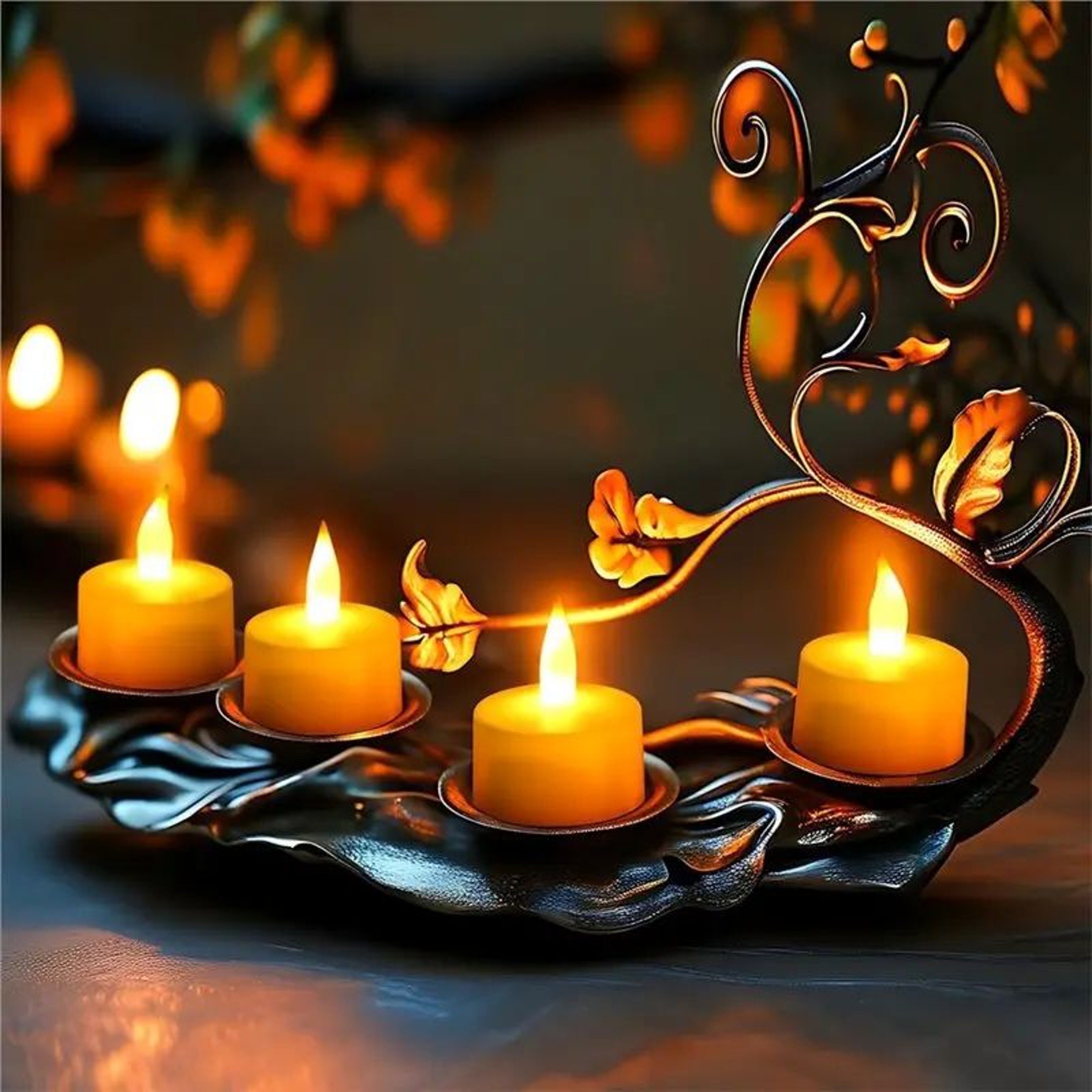 12 Piece Rechargeable Flameless Tea Light Candles With Remote And Charging Base 5