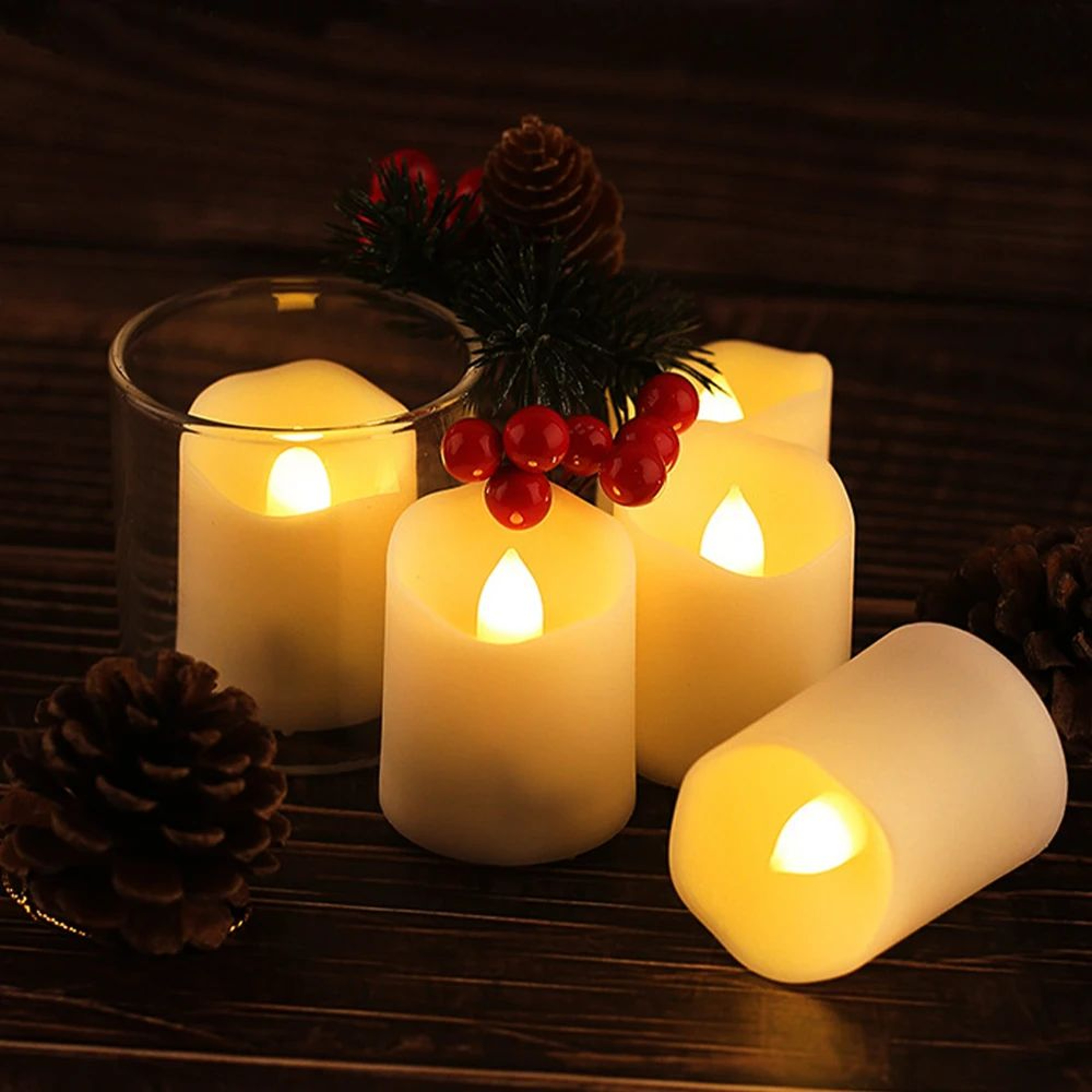 6 Piece Rechargeable LED Flameless Tea Lights With Remote And Timer 1