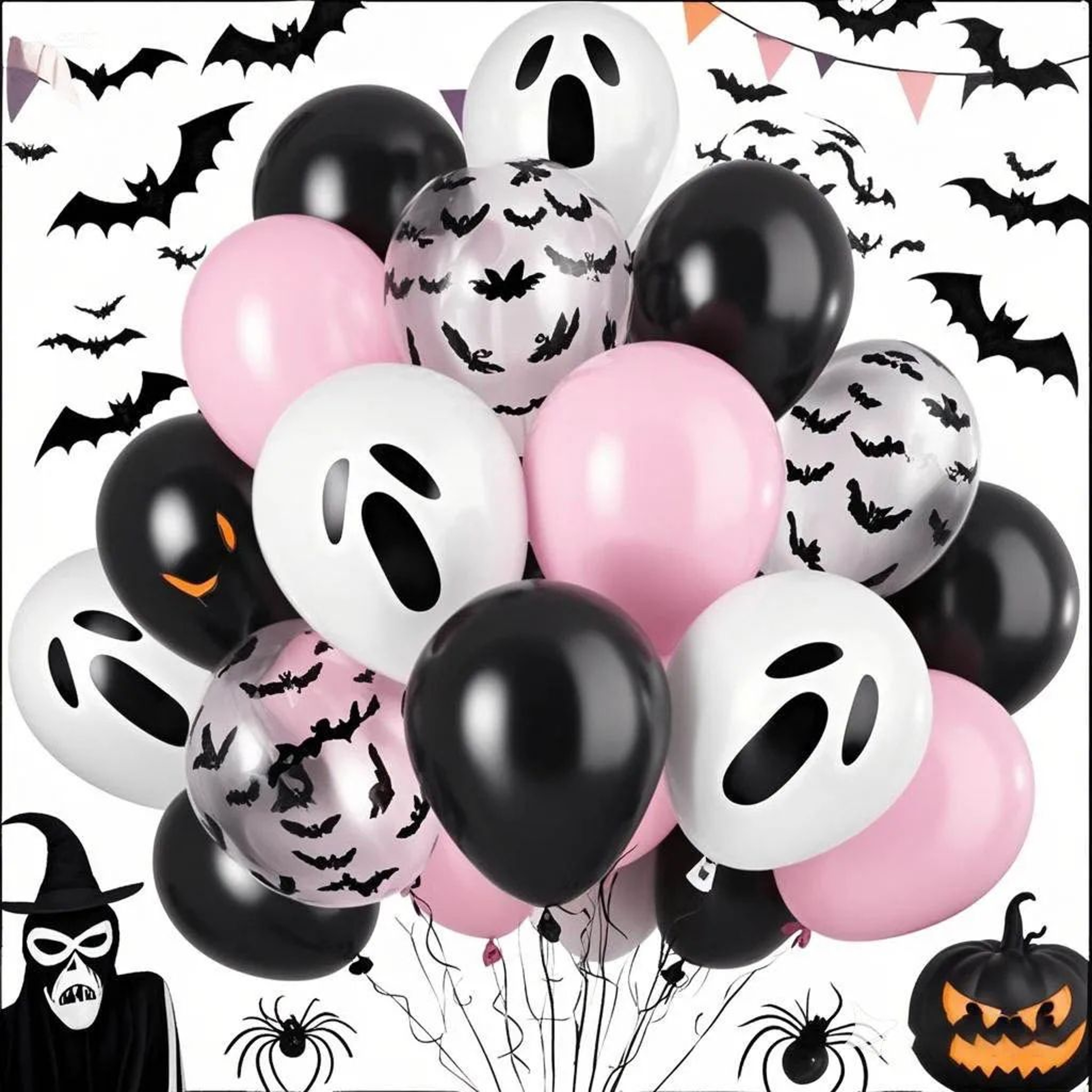 20 Piece Pink Halloween Balloon Decoration Set 0