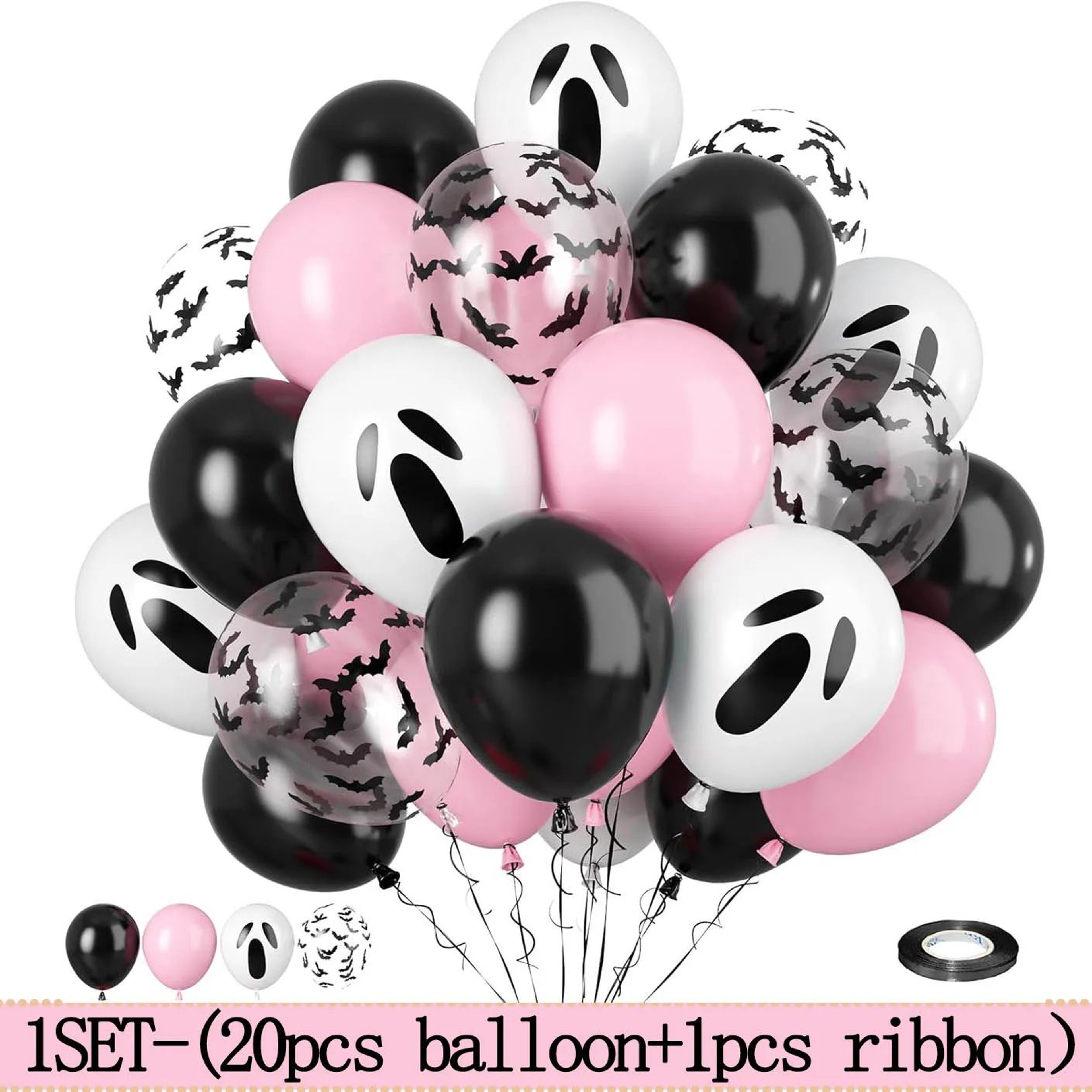 20 Piece Pink Halloween Balloon Decoration Set 5