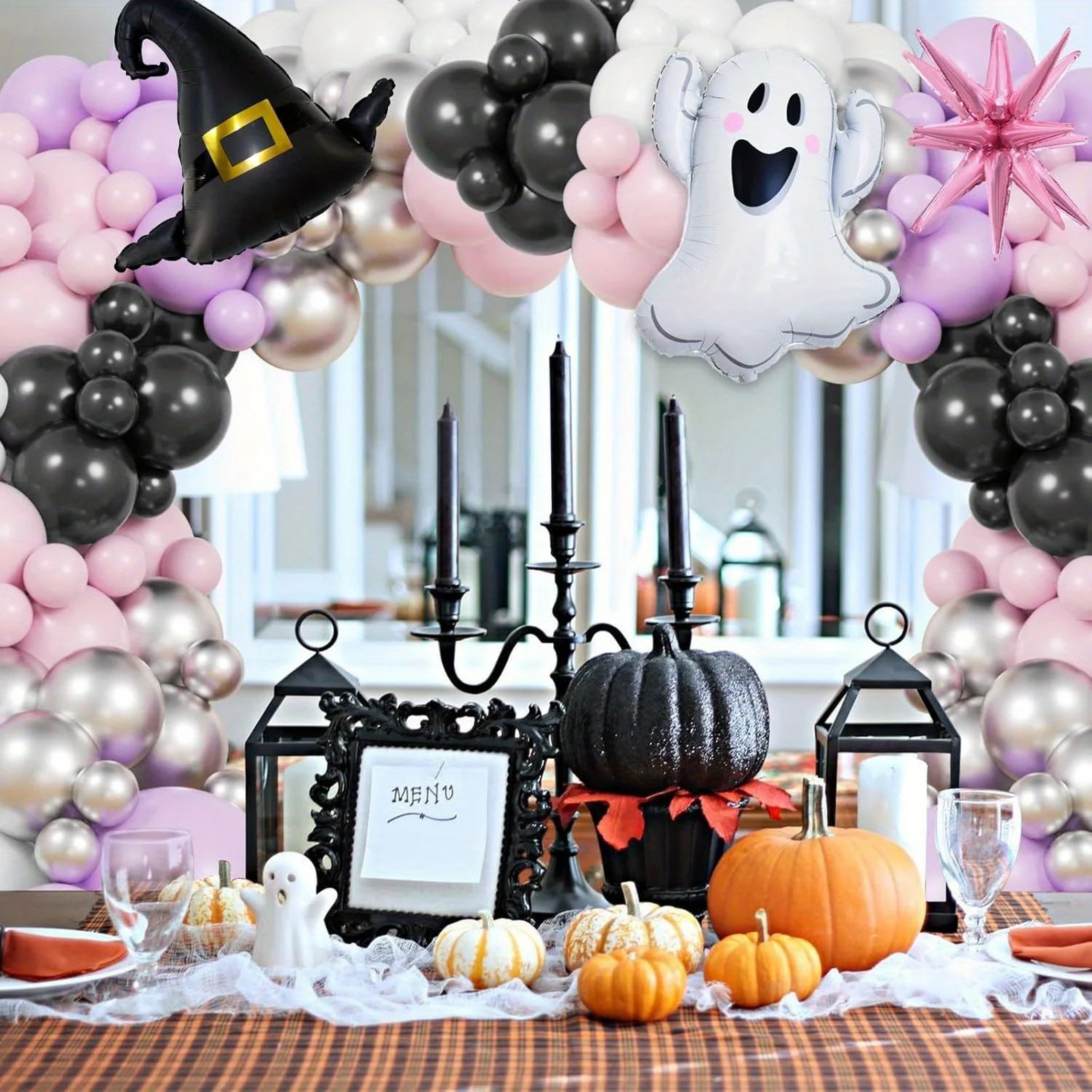 148 Piece Pink And Purple Halloween Balloon Decoration Set 3