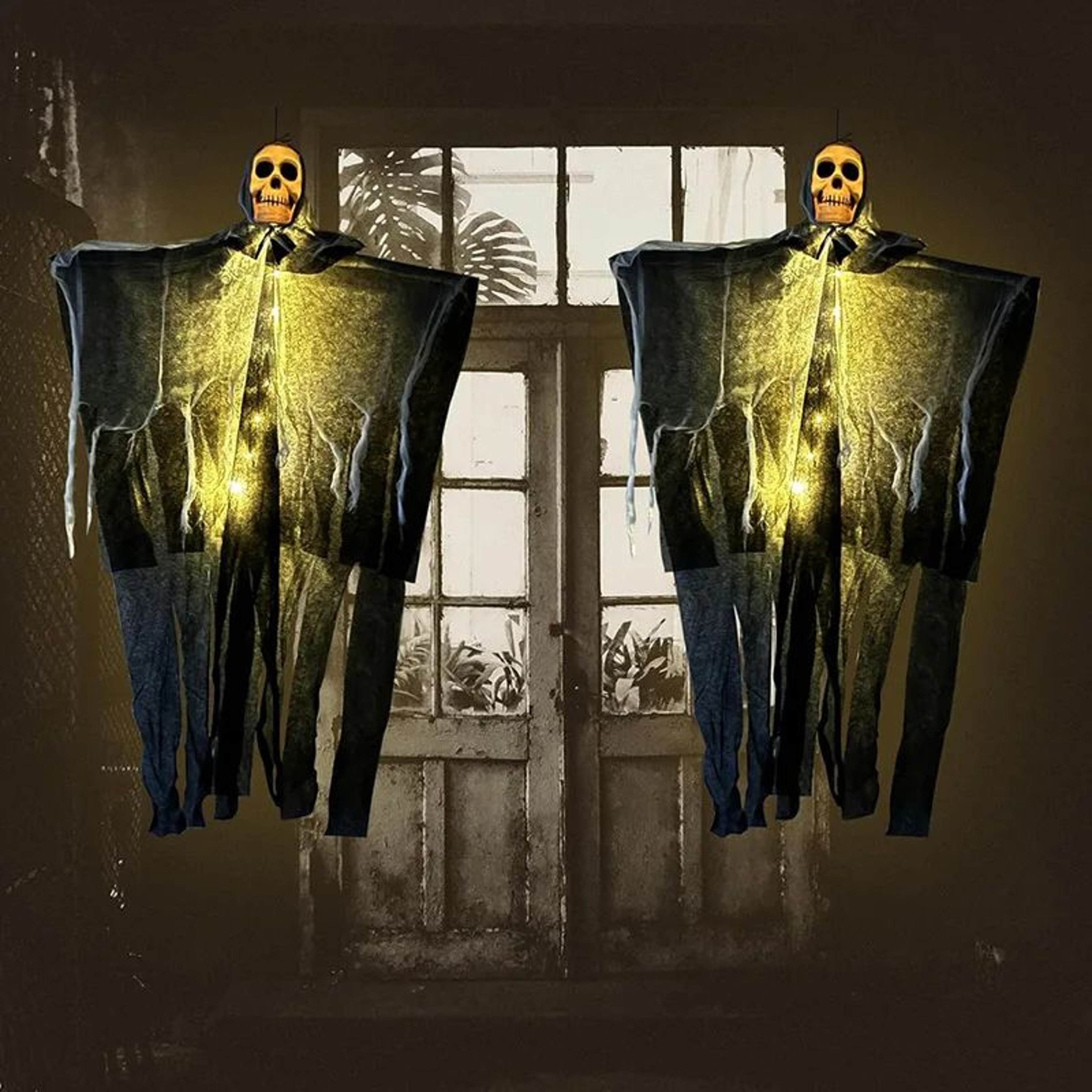 Glowing Skull Hanging Ghost Halloween Decoration 9