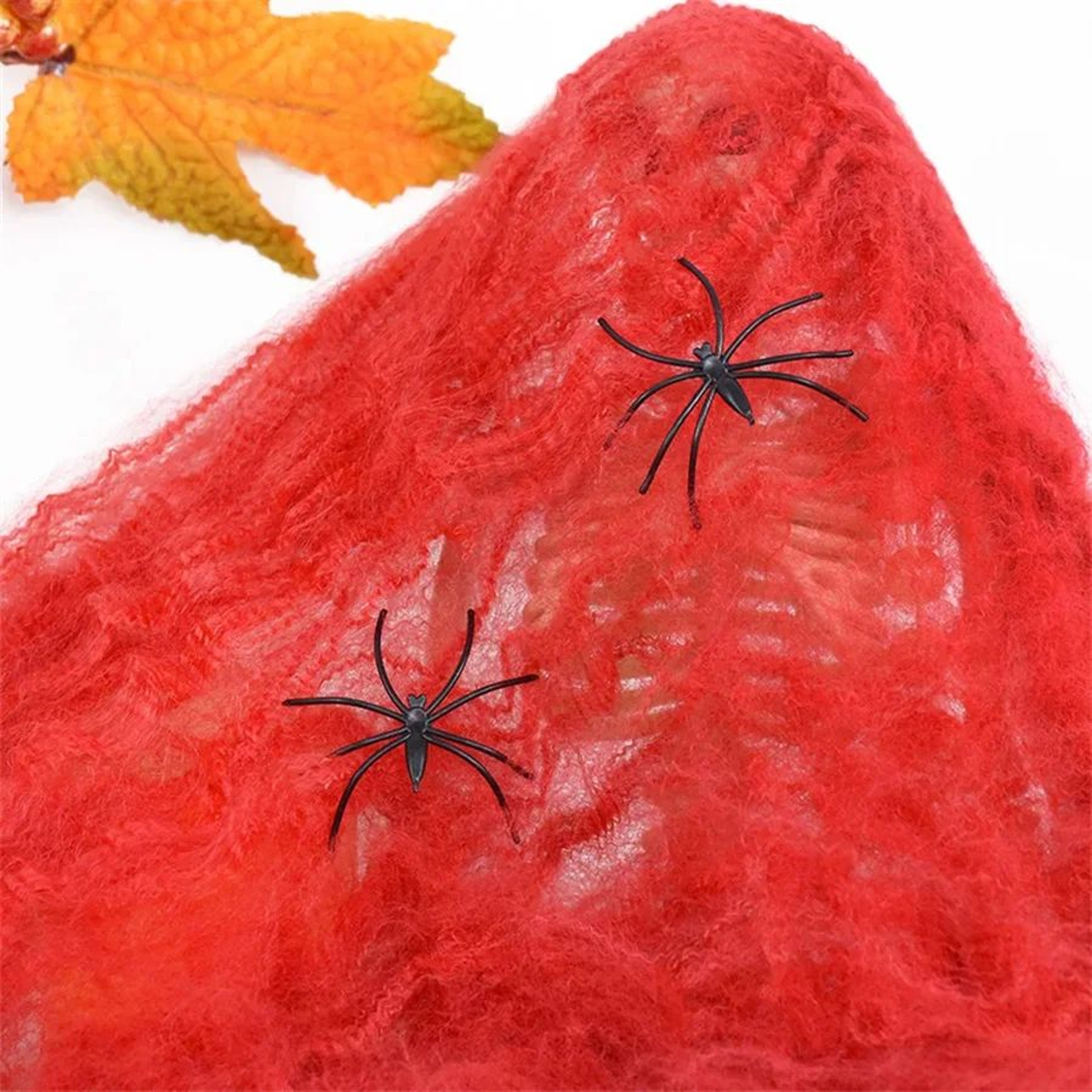 White Stretch Spider Web Halloween Cobweb Haunted House Decoration 8