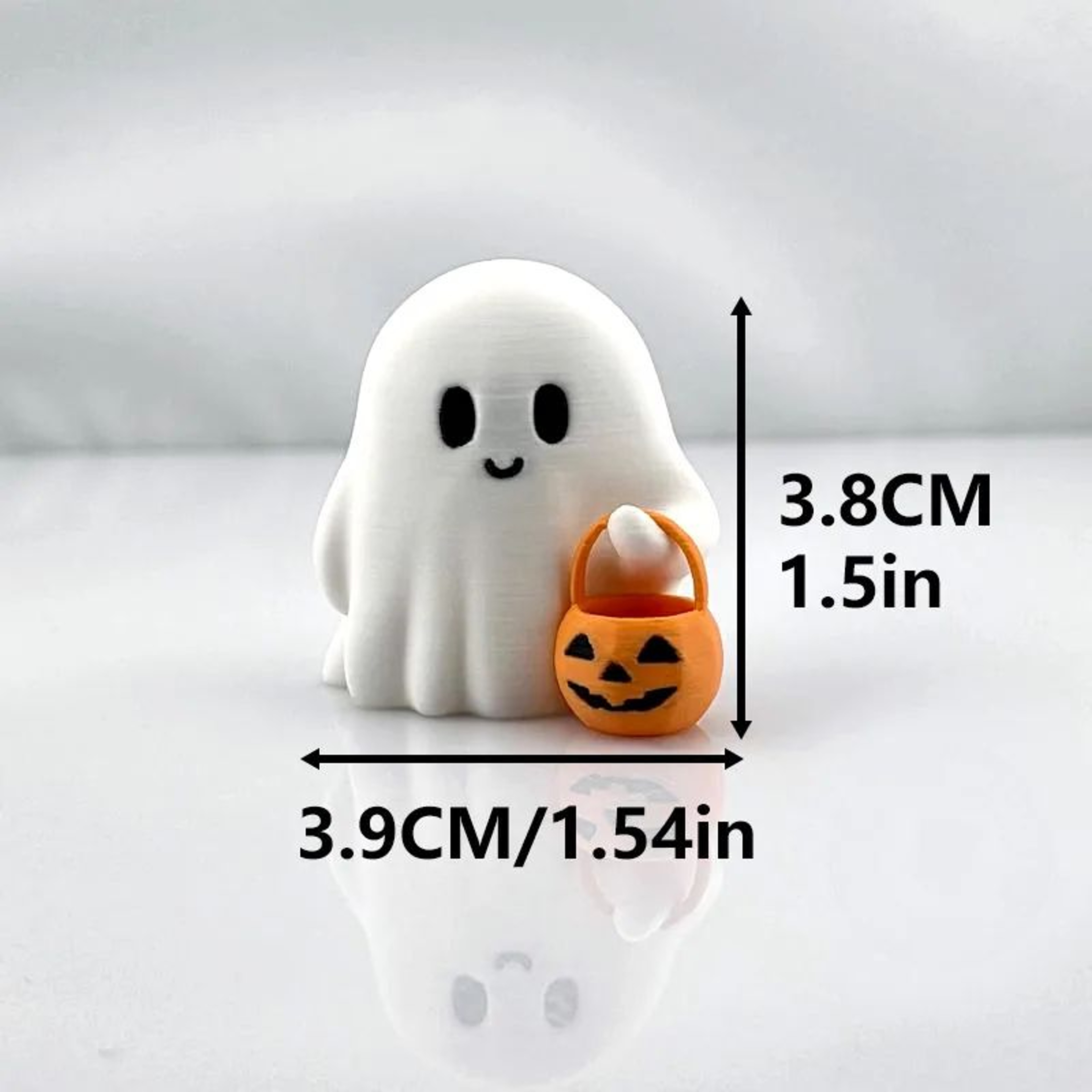 Cute Anime Pumpkin Ghost Statue Halloween Tabletop Decoration 4