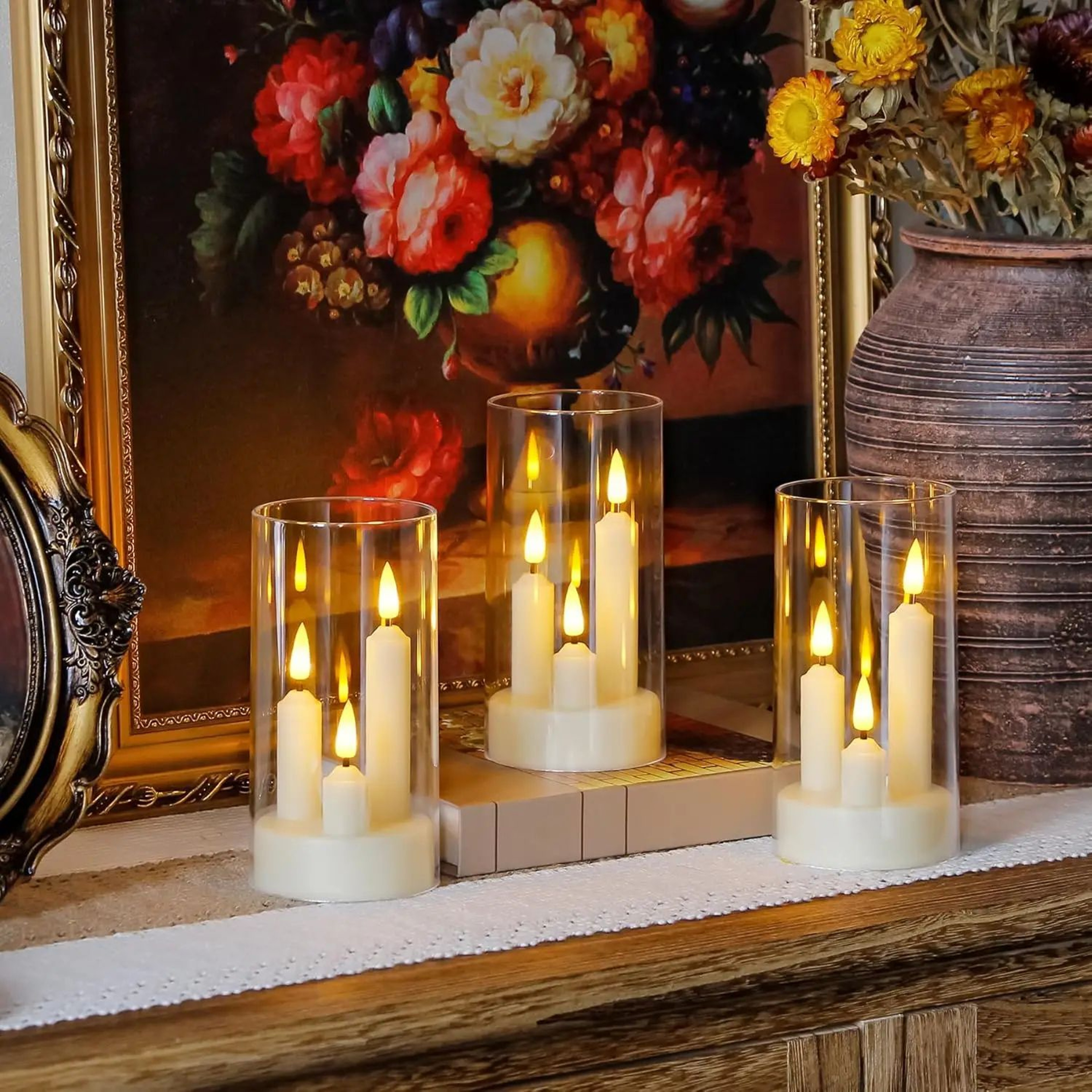 3 In 1 Flameless LED Taper Candle Set 3