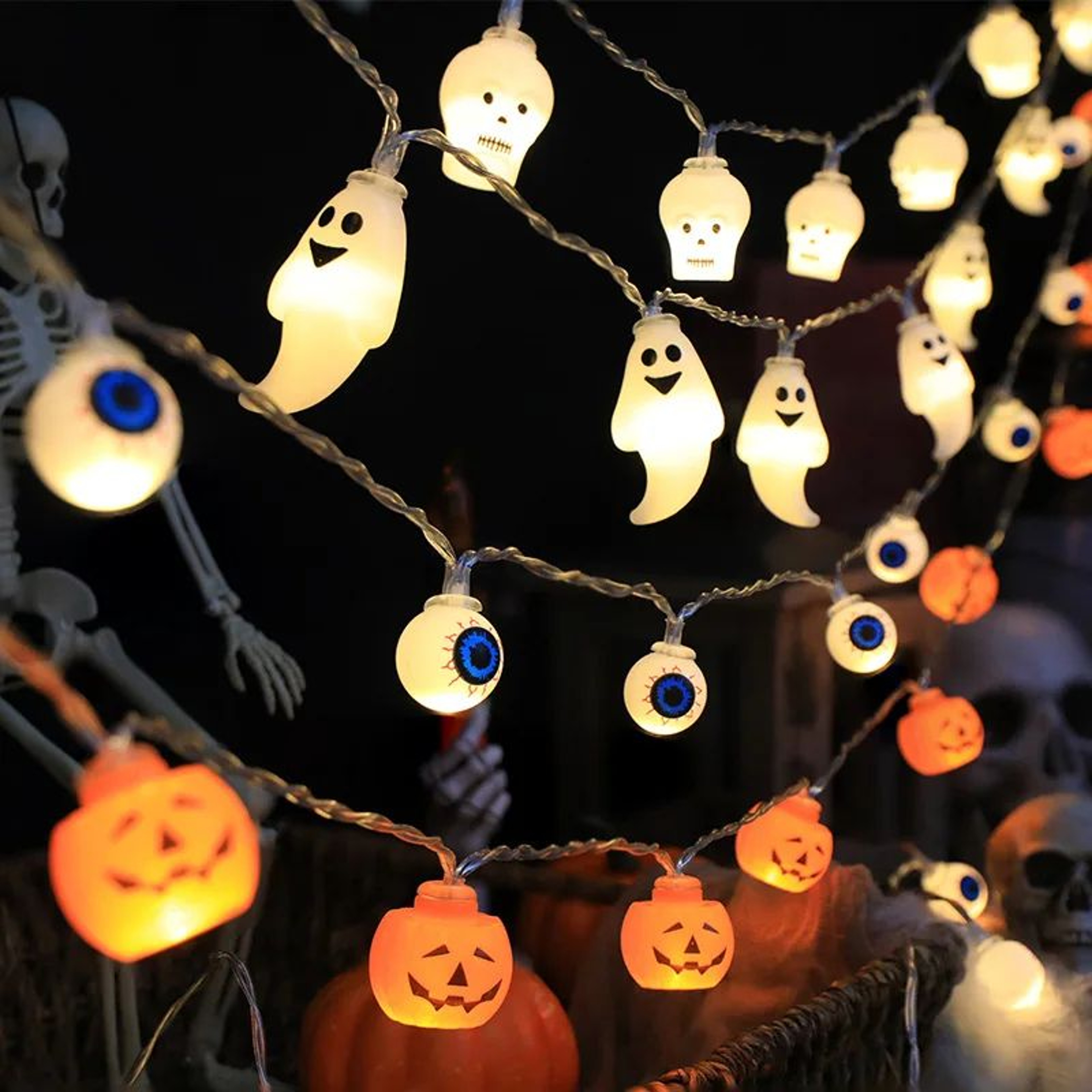 Halloween LED Pumpkin Skull String Lights 0