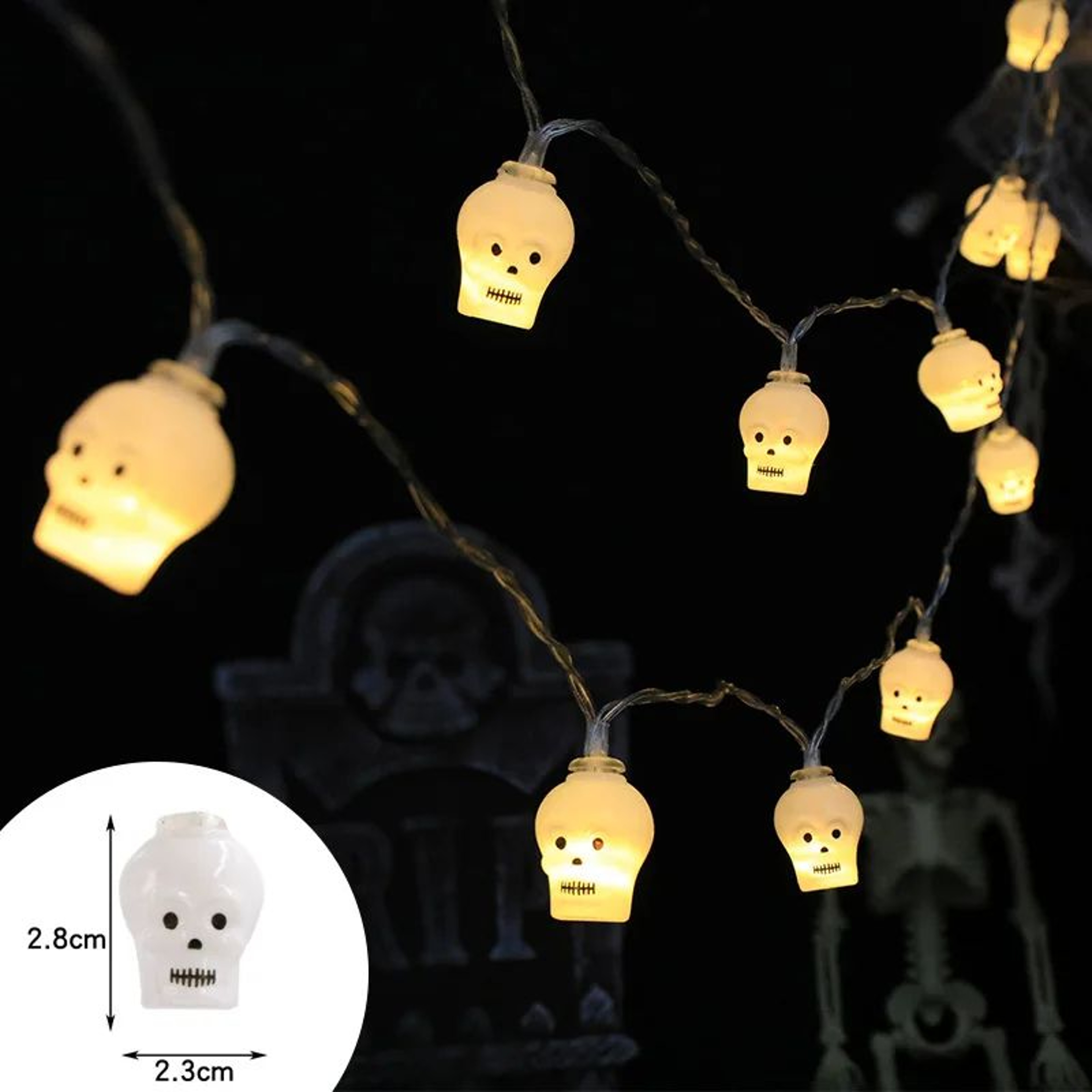 Halloween LED Pumpkin Skull String Lights 8