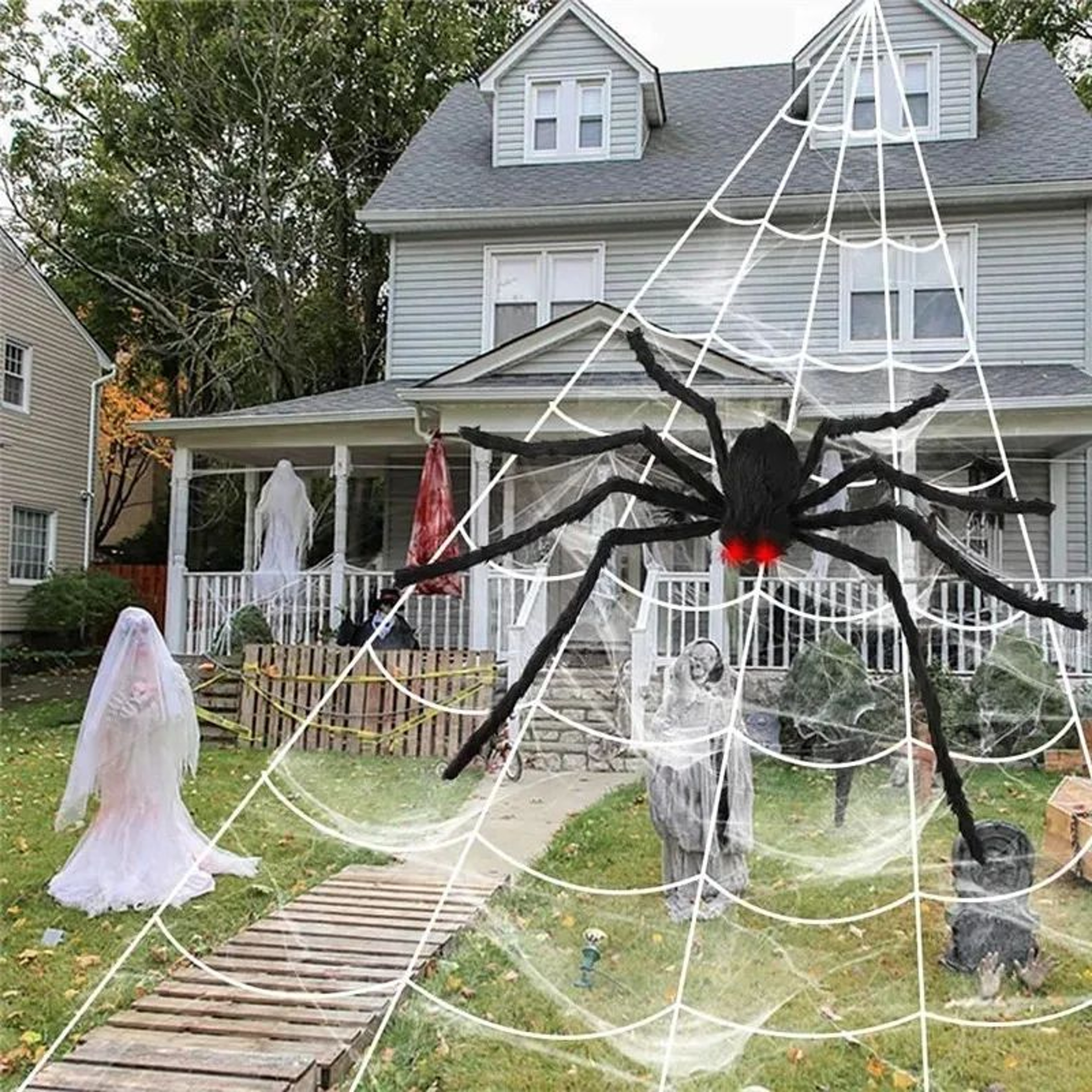 Giant Plush Spider Halloween Decoration 0