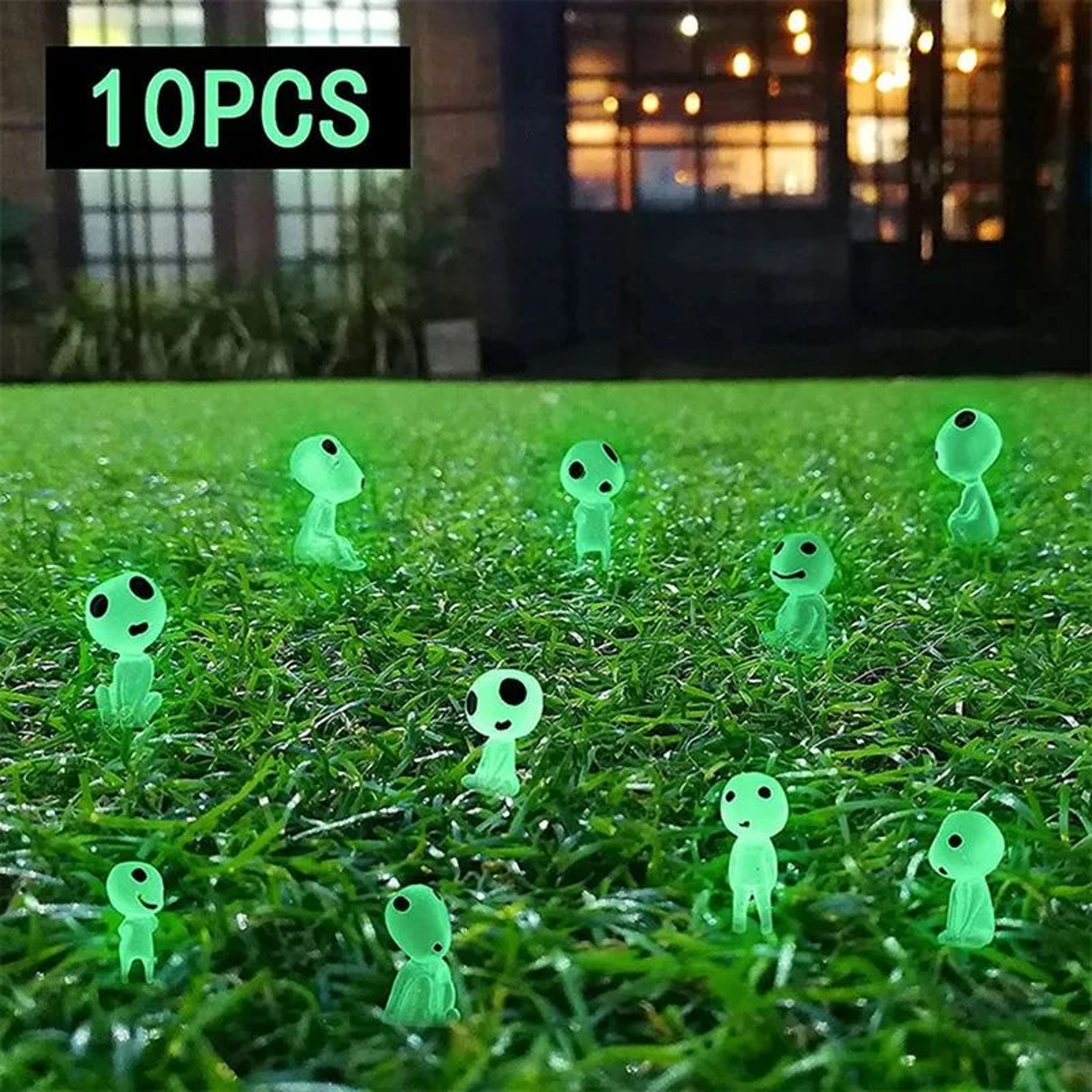 10Pcs Glow In The Dark Mini Ghost Garden Decor 0