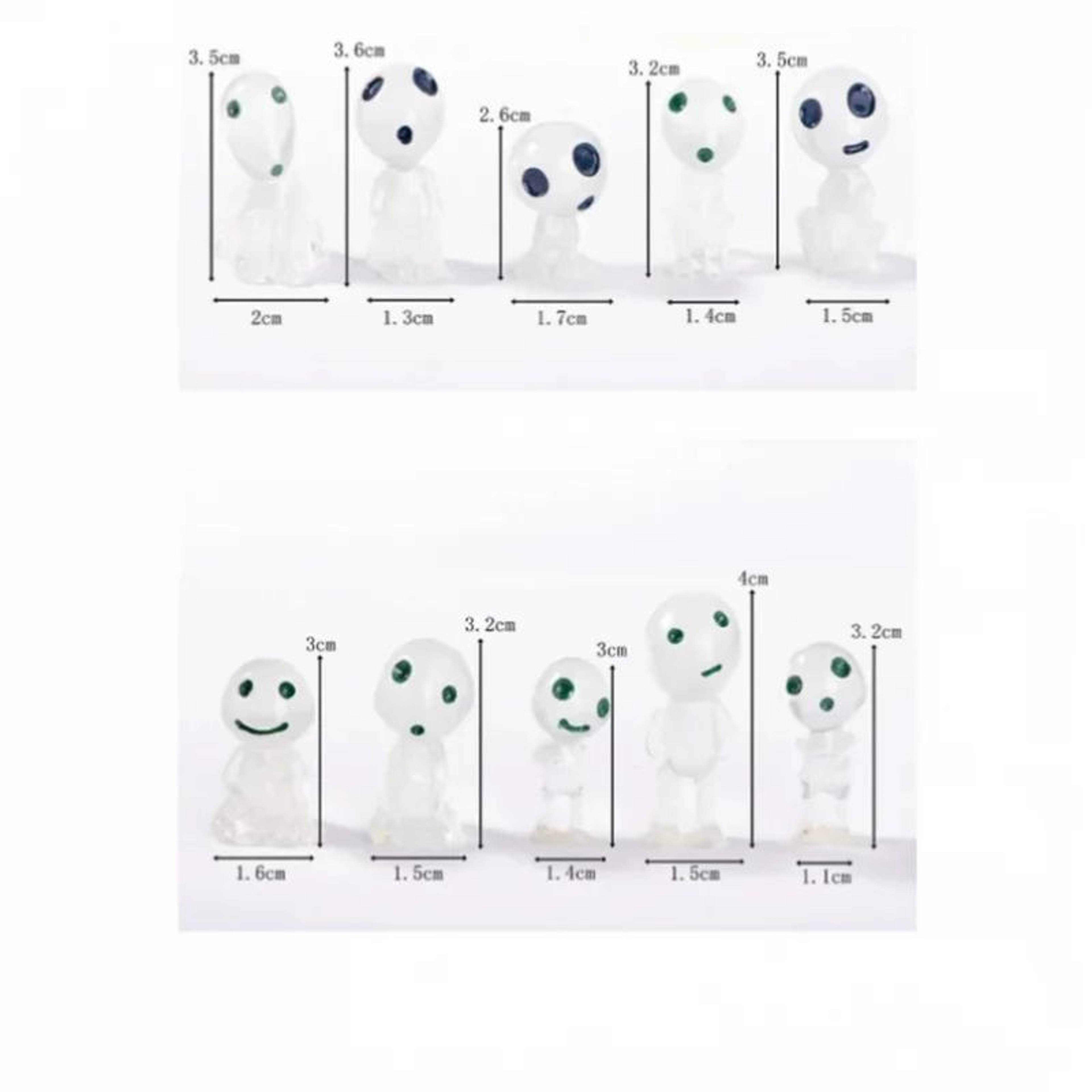 10Pcs Glow In The Dark Mini Ghost Garden Decor 5