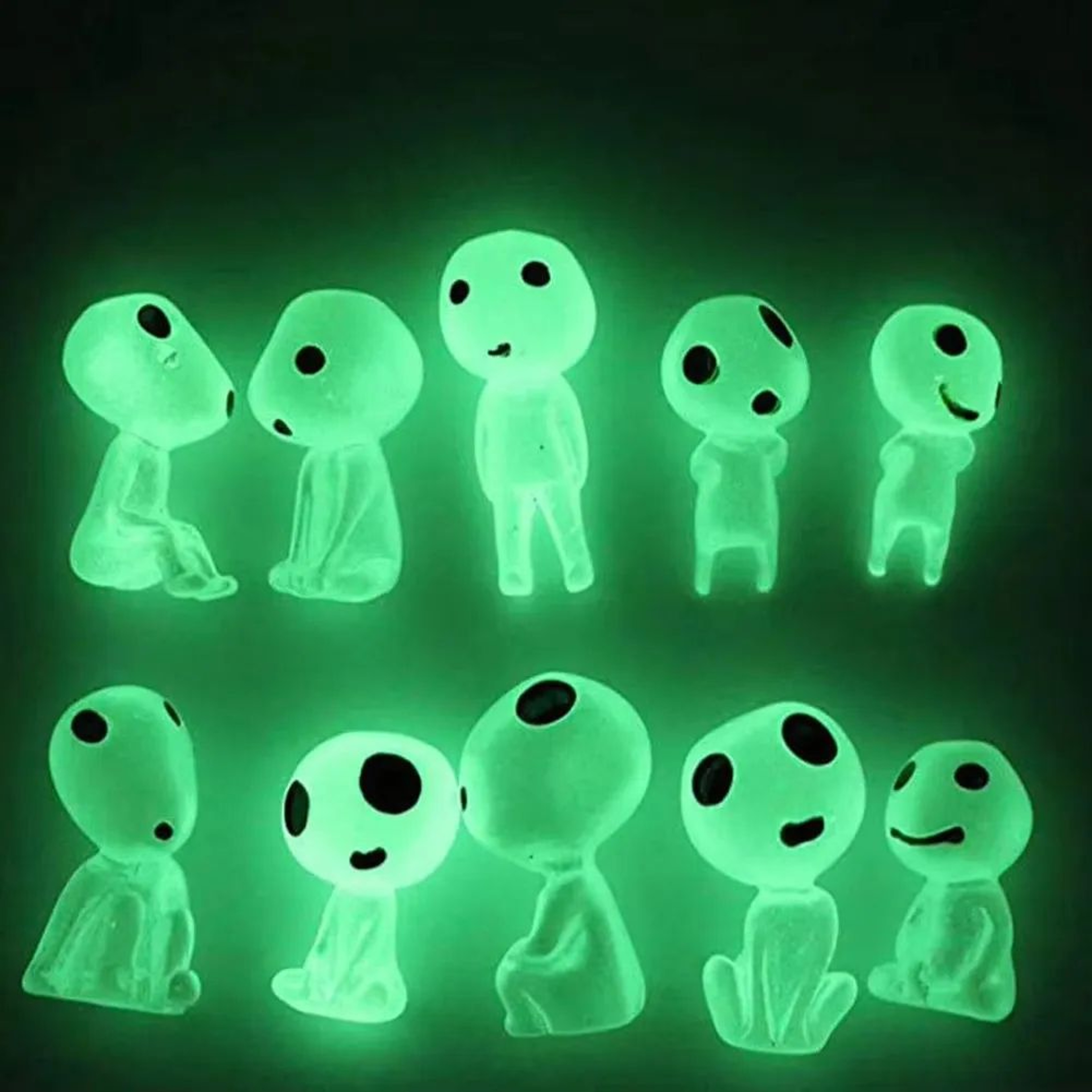 10Pcs Glow In The Dark Mini Ghost Garden Decor 7