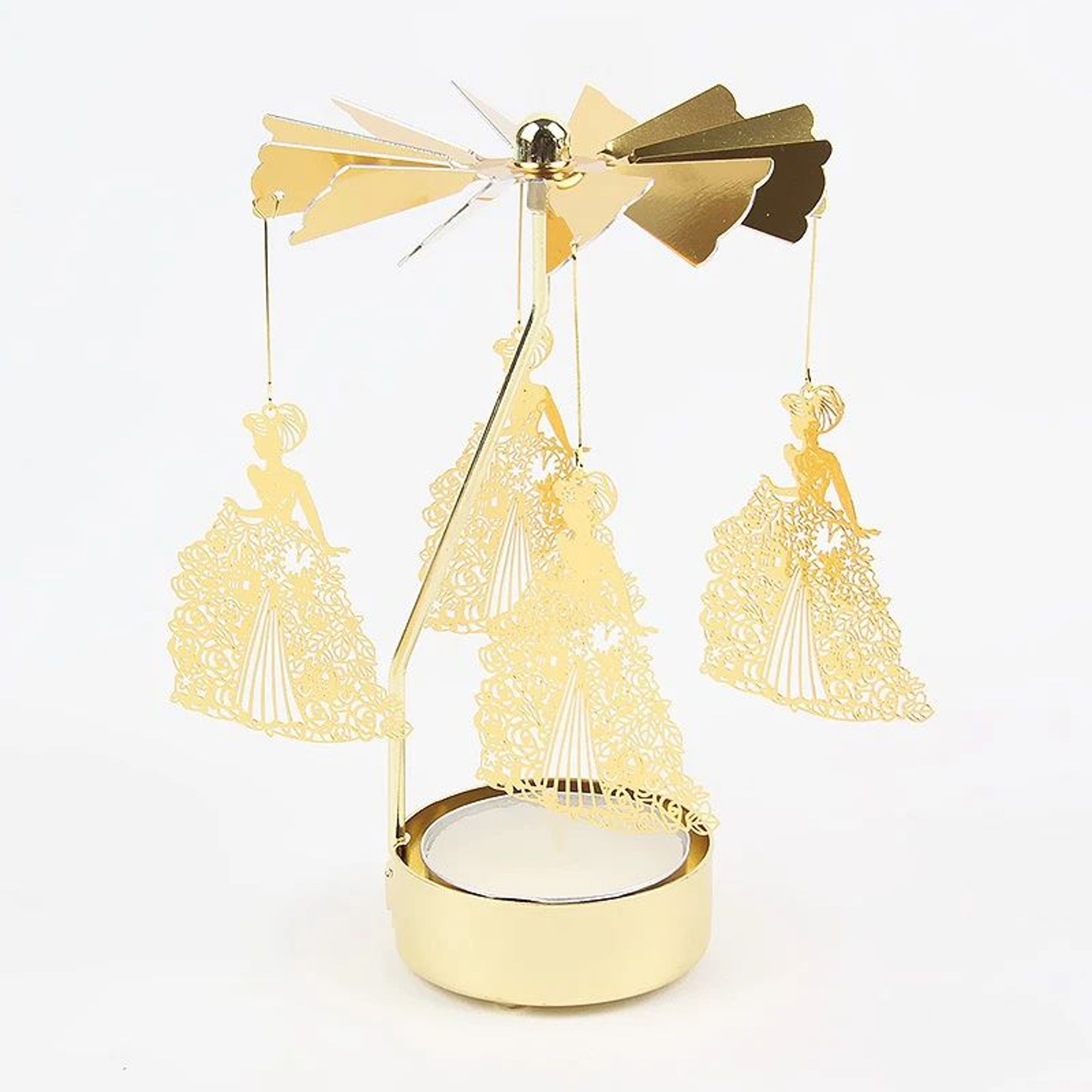 Metal Rotating Candle Holder Christmas Decor 16