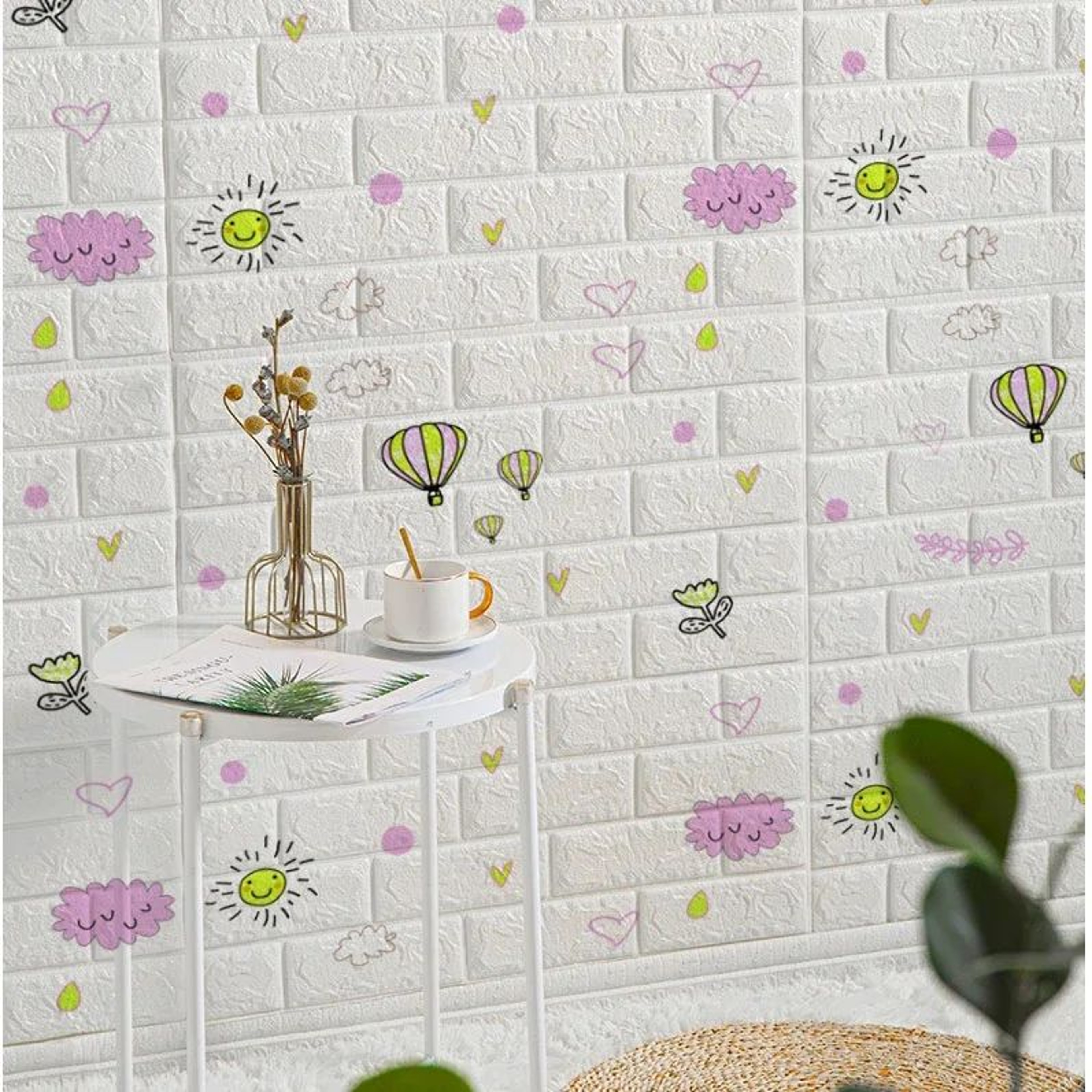 Waterproof 3D Self Adhesive Foam Brick Wallpaper Roll 20