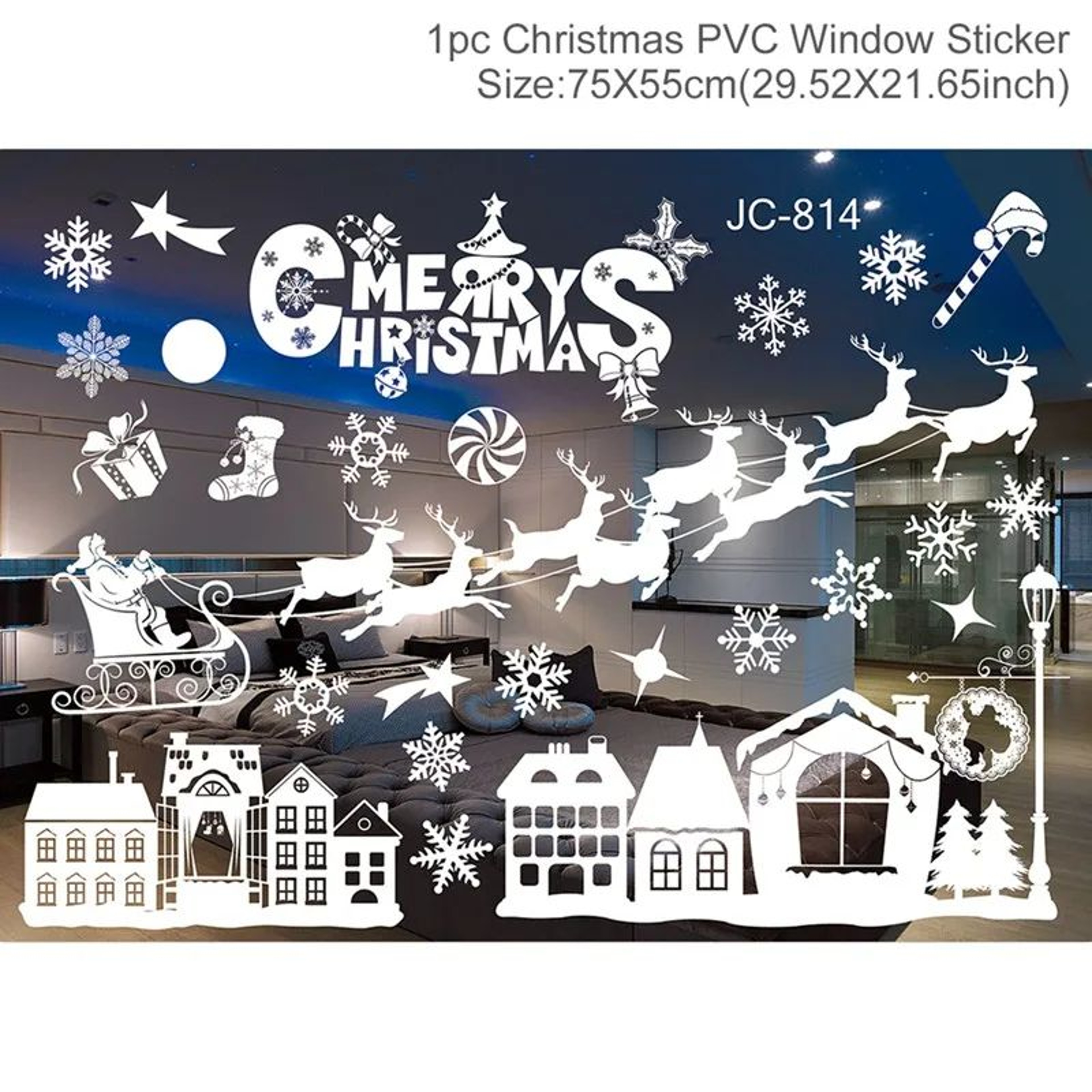 Christmas Window Wall Stickers Holiday Decals 8