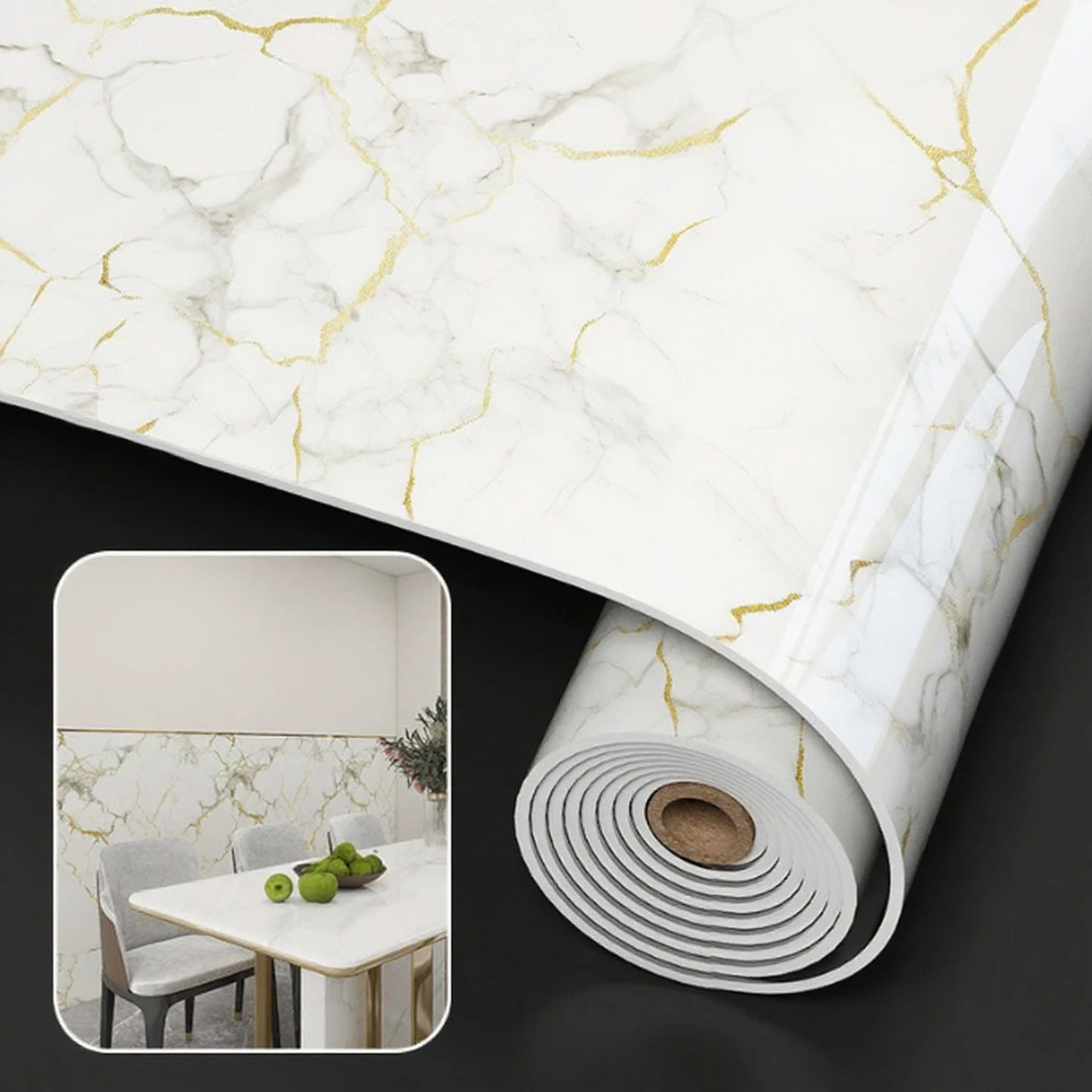 Marble Foam Self Adhesive Waterproof Wallpaper Roll 3