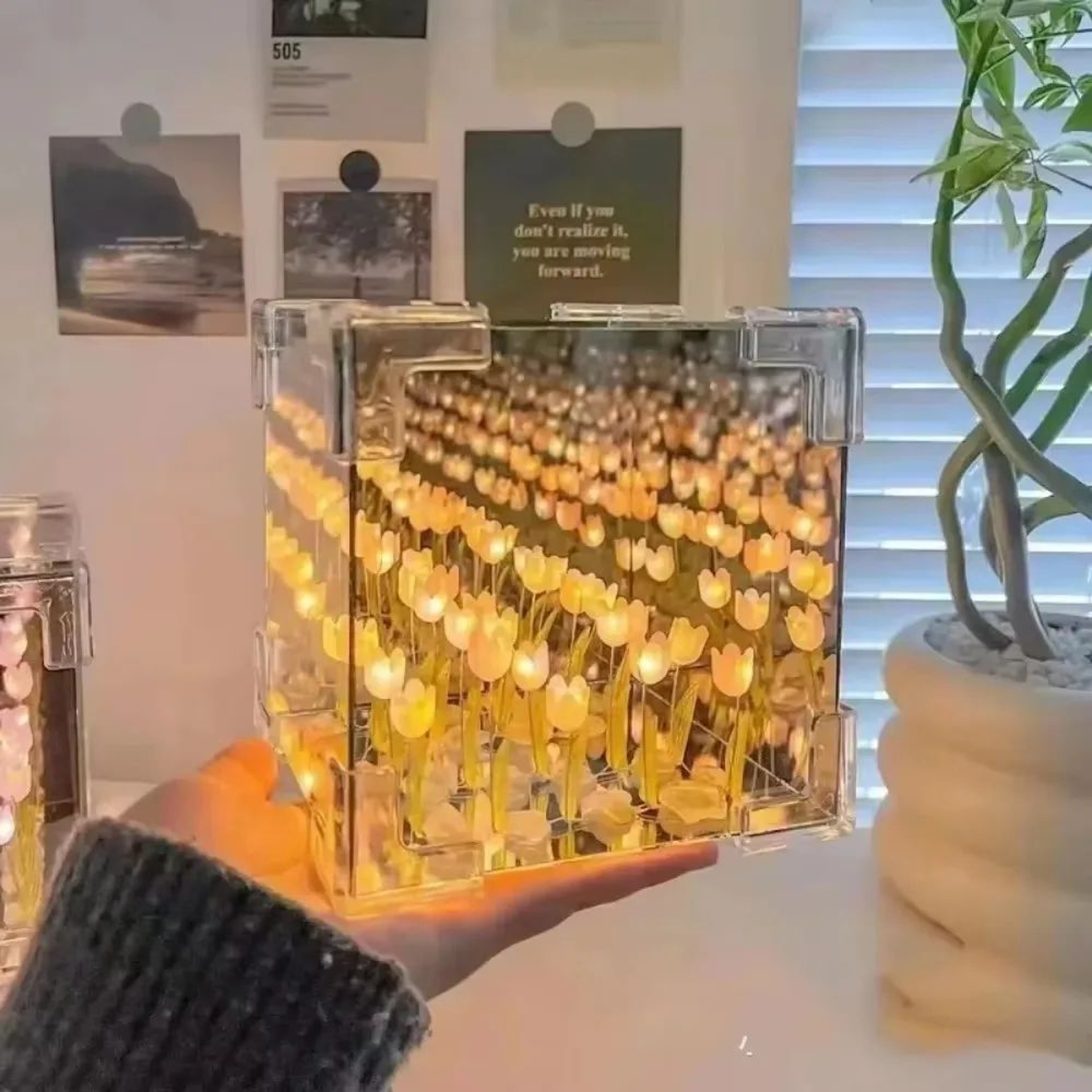 DIY Tulip Flower Cube Night Light Craft Kit 4