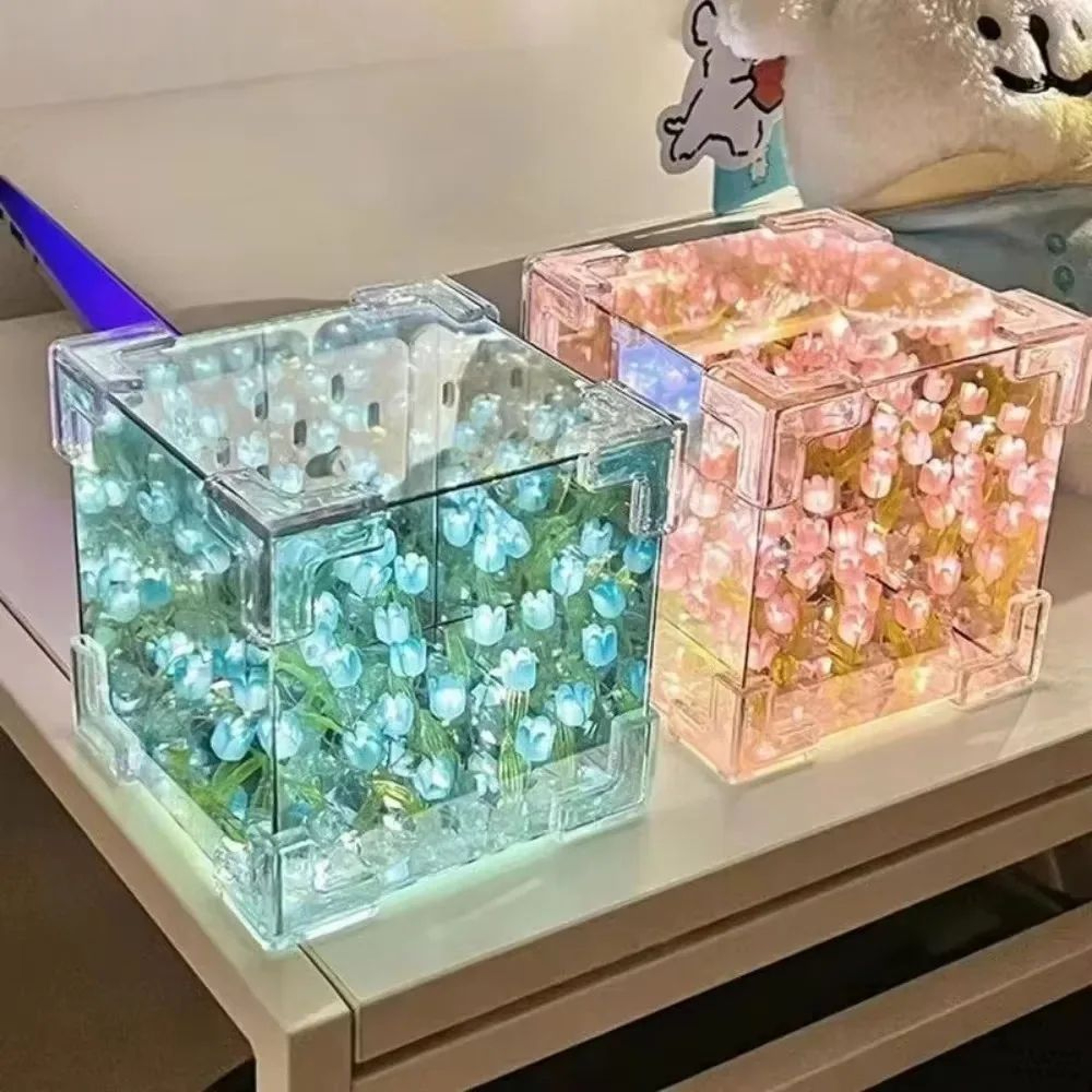 DIY Tulip Flower Cube Night Light Craft Kit 5