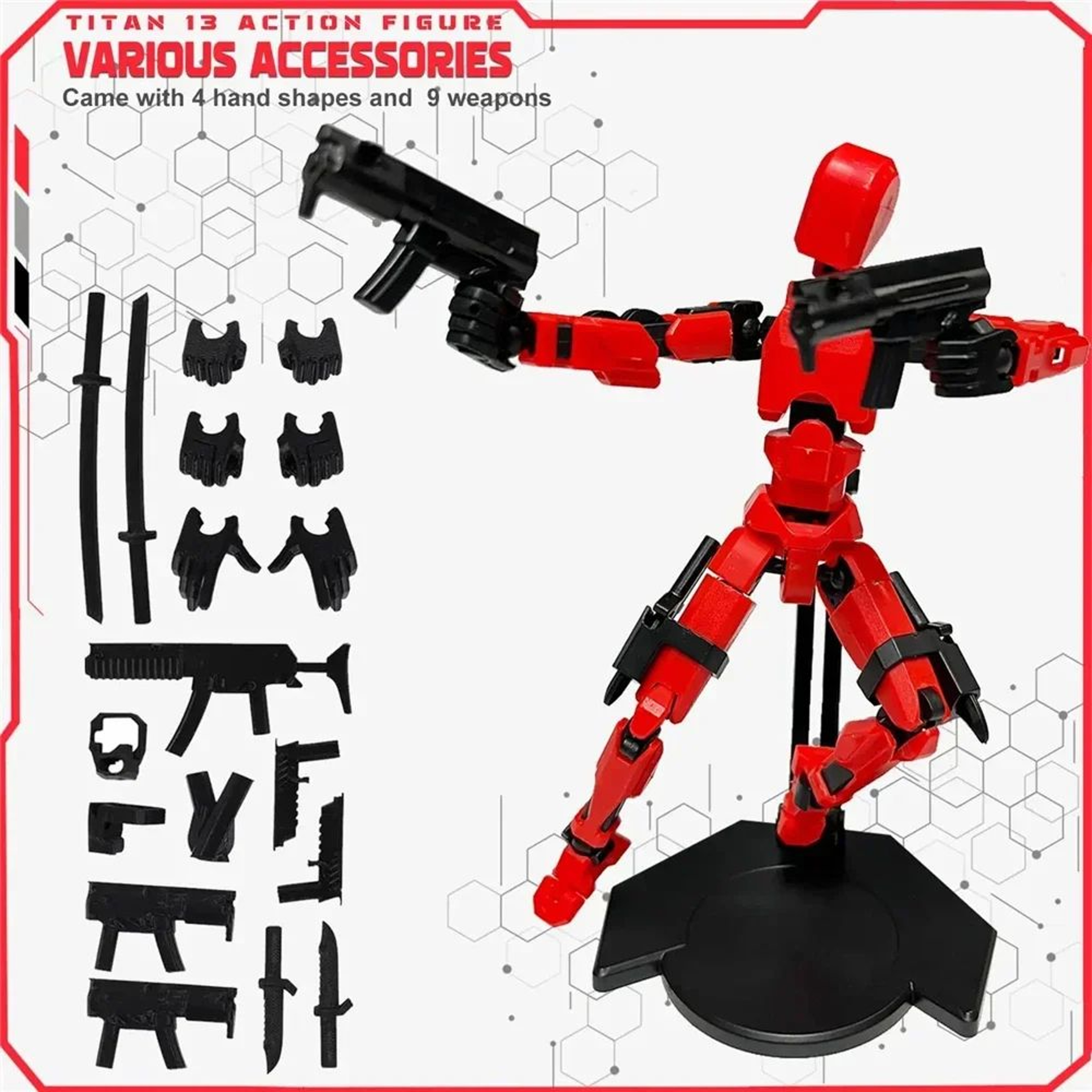 Titan T13 Lucky13 Movable Robot Action Figure With Stand 6