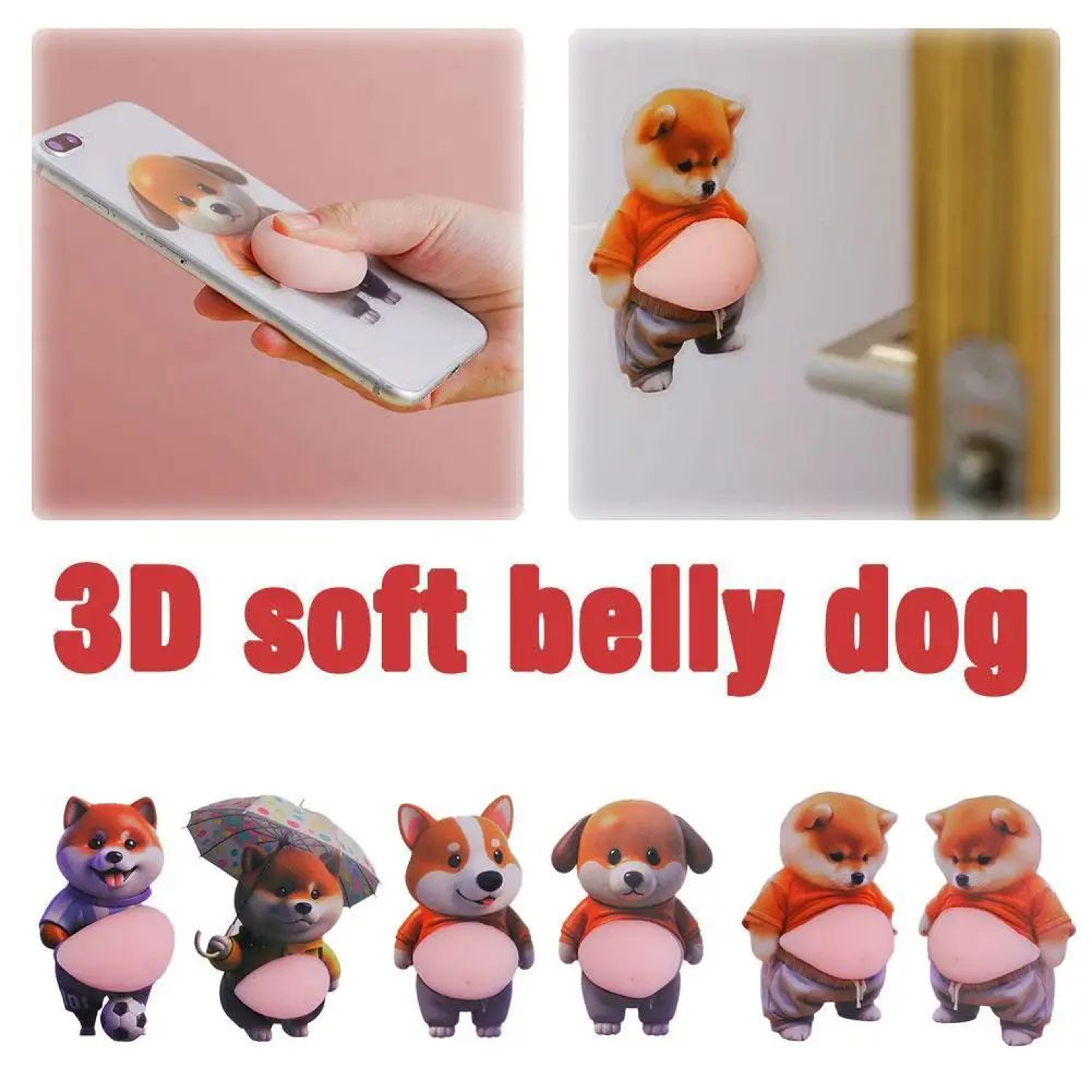 3D Shiba Inu Silicone Self Adhesive Stickers 2