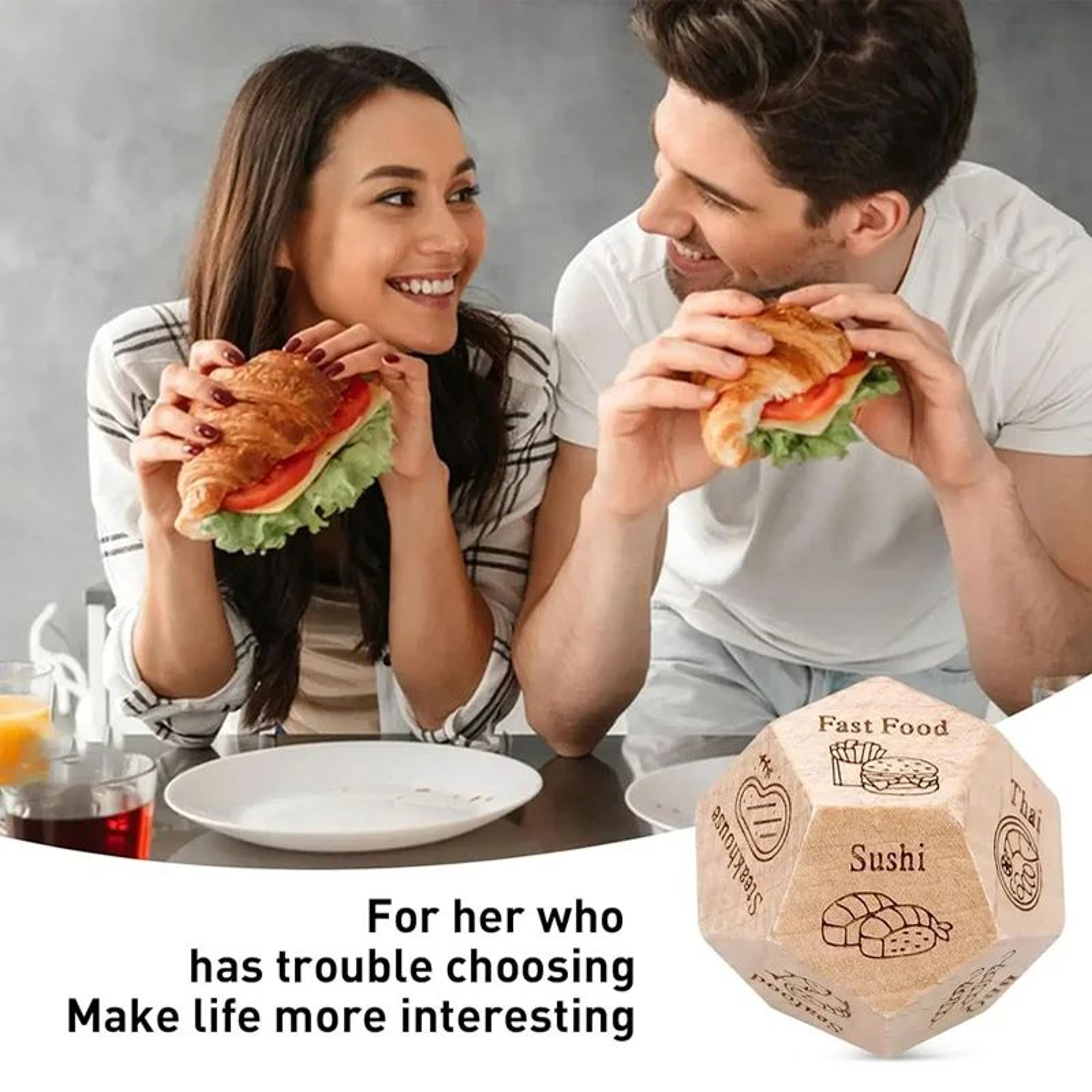 Couples Food Decision Dice Fun Gift For Him And Her 4